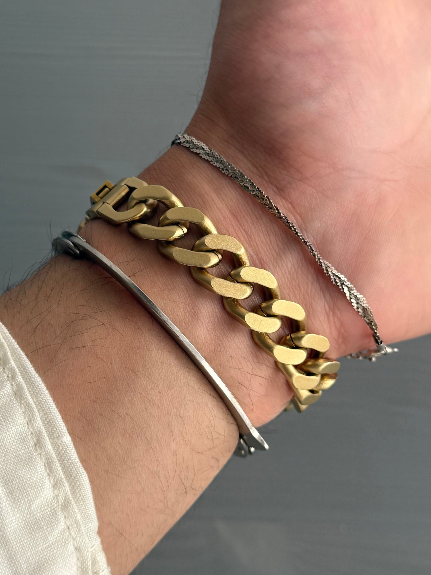 Jean Paul Gaultier 1990s Gold Colour Digital Technical Watch Bracelet