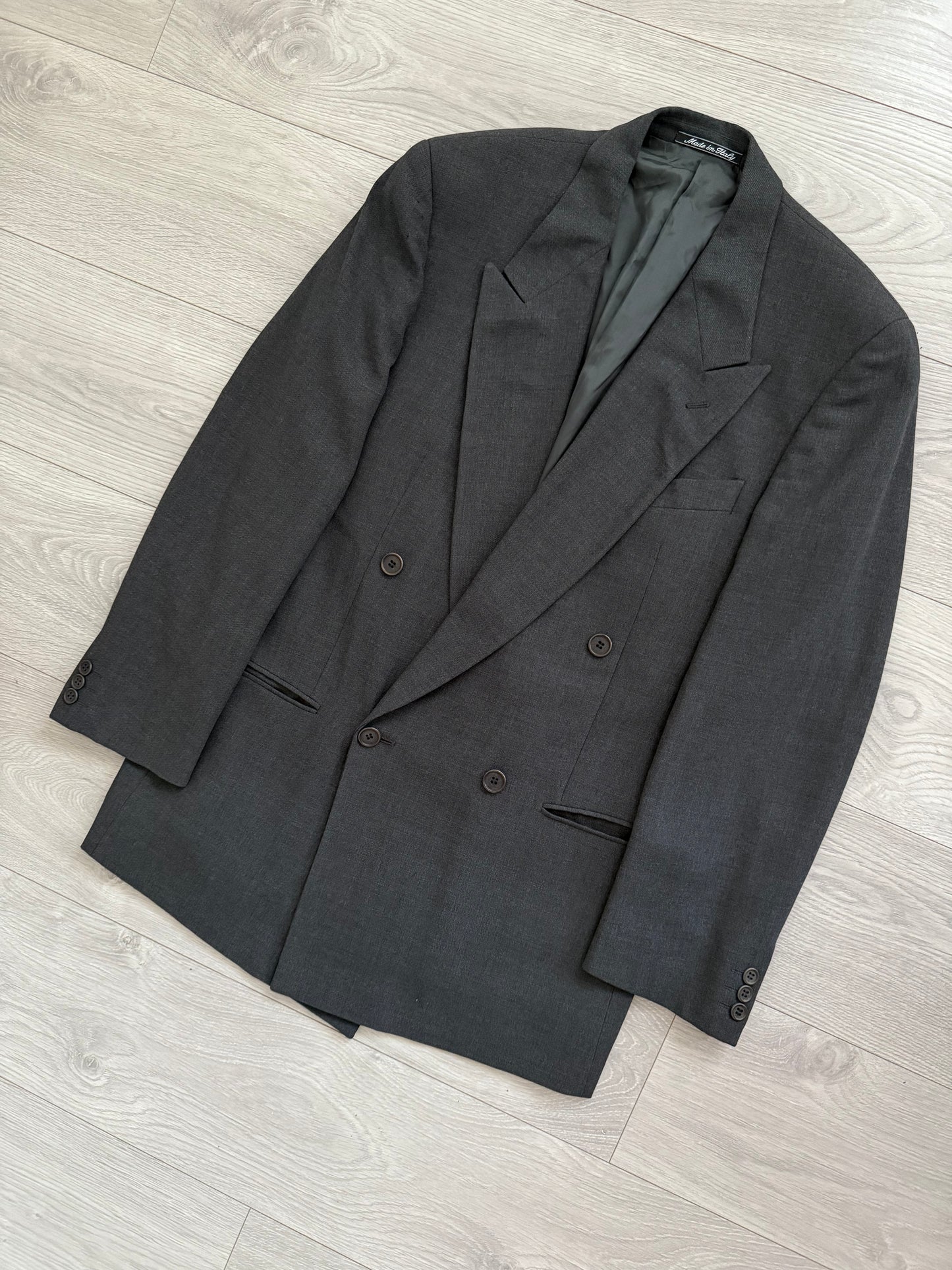 Giorgio Armani 1990s Double-Breasted Pleated Wool Suit - Size M Jacket / 32" Waist