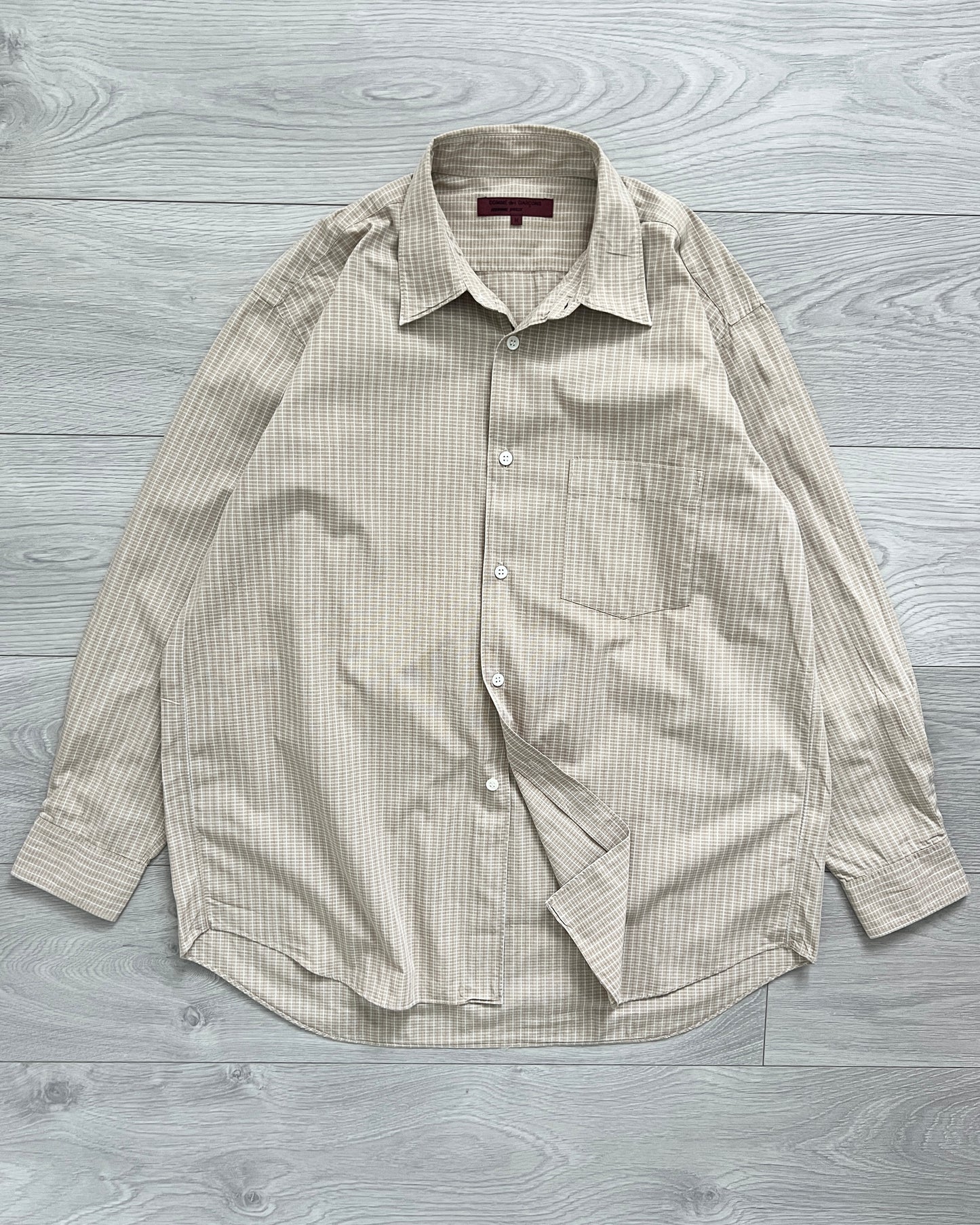 Comme Des Garcons Homme Deux 1997 Textured Check Shirt - Size M