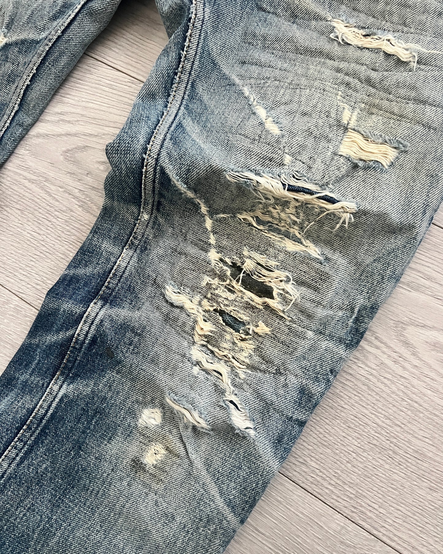 Helmut Lang 1998 Sashiko Boro Repair Denim Jeans - Size 30
