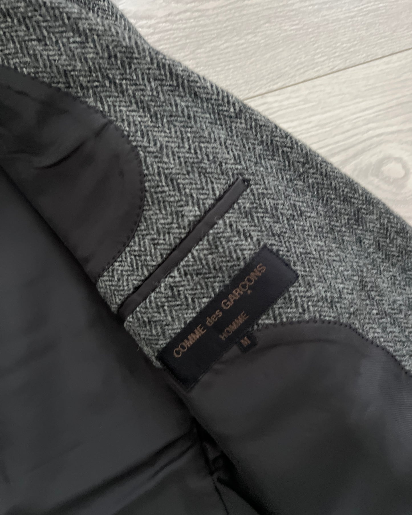 Comme Des Garcons Homme 1990s Wool Herringbone Suit - M Jacket / 32" Waist
