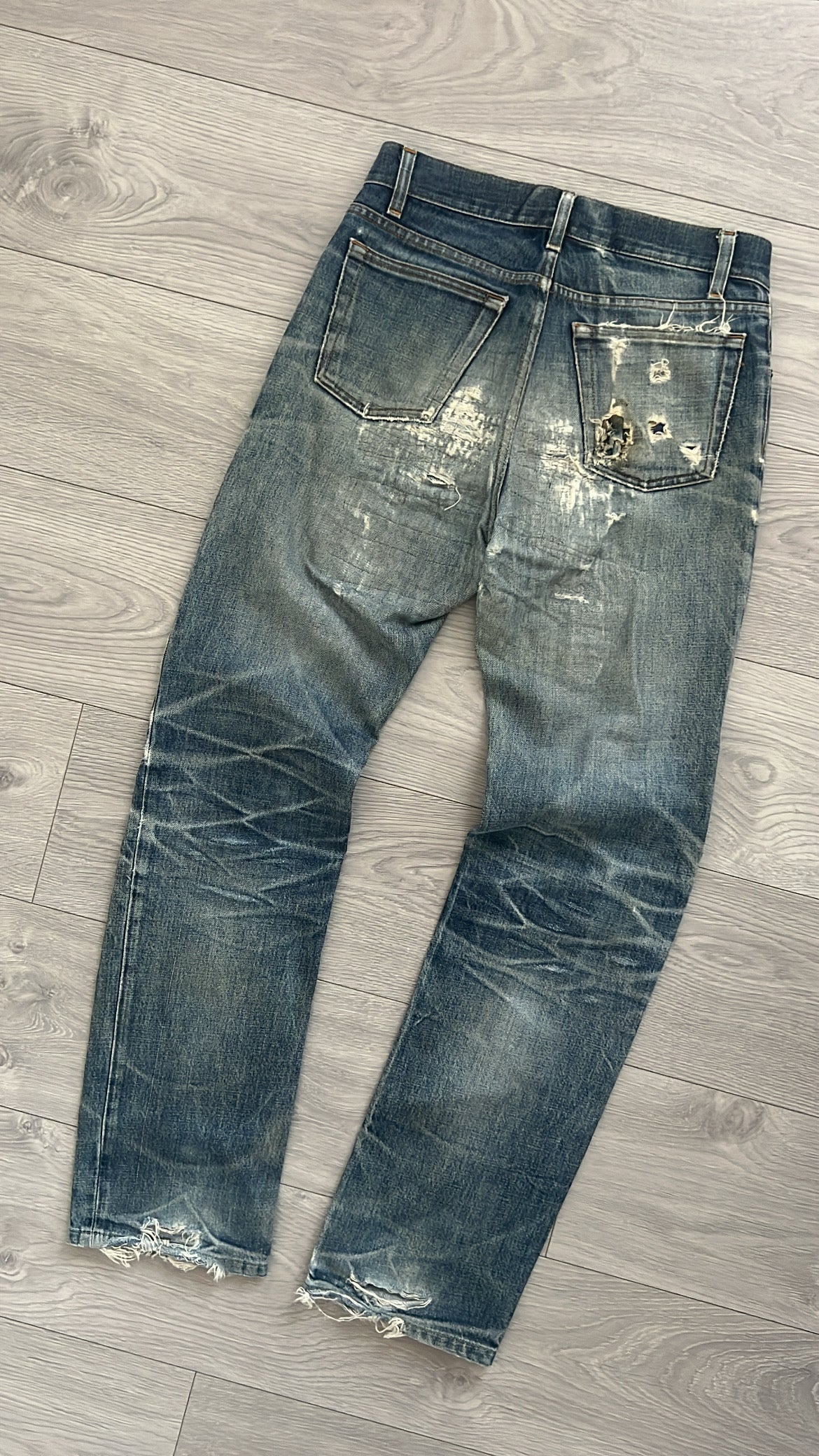 Helmut Lang 1998 Sashiko Boro Repair Denim Jeans - Size 30