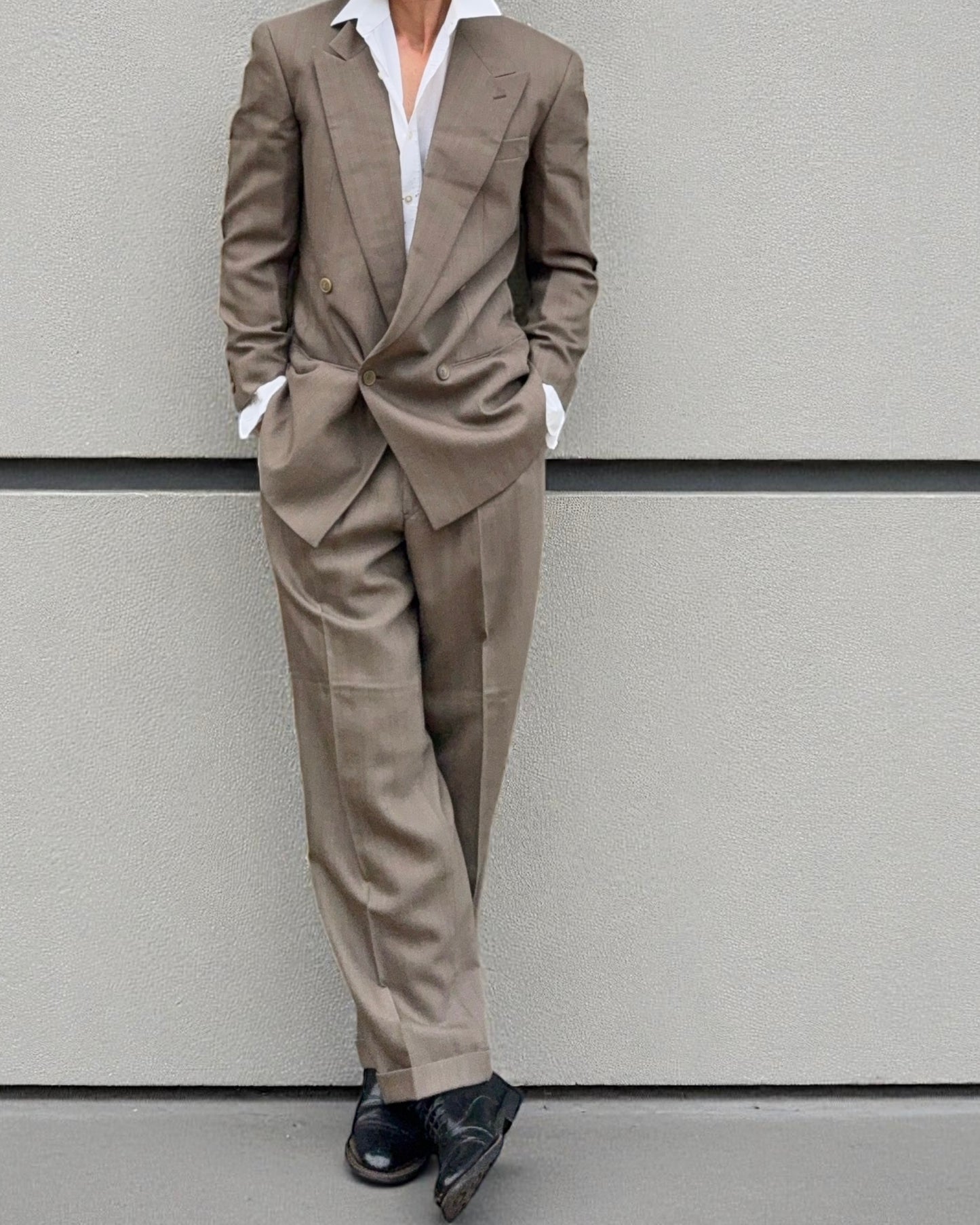 Giorgio Armani 1990s Double-Breasted Wool Suit - Size S Jacket / 30" Waist