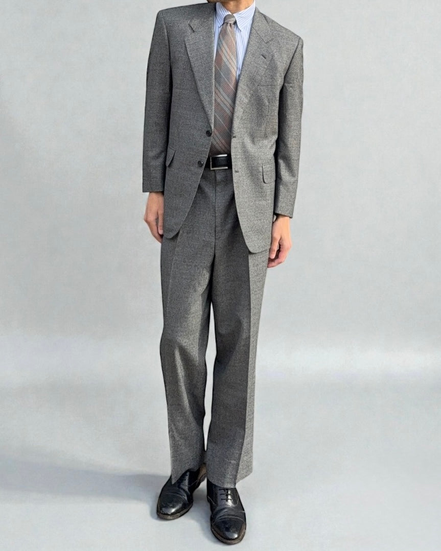 Yves Saint Laurent 1990s Wool 2B Pleated Suit - Size M Jacket / 32