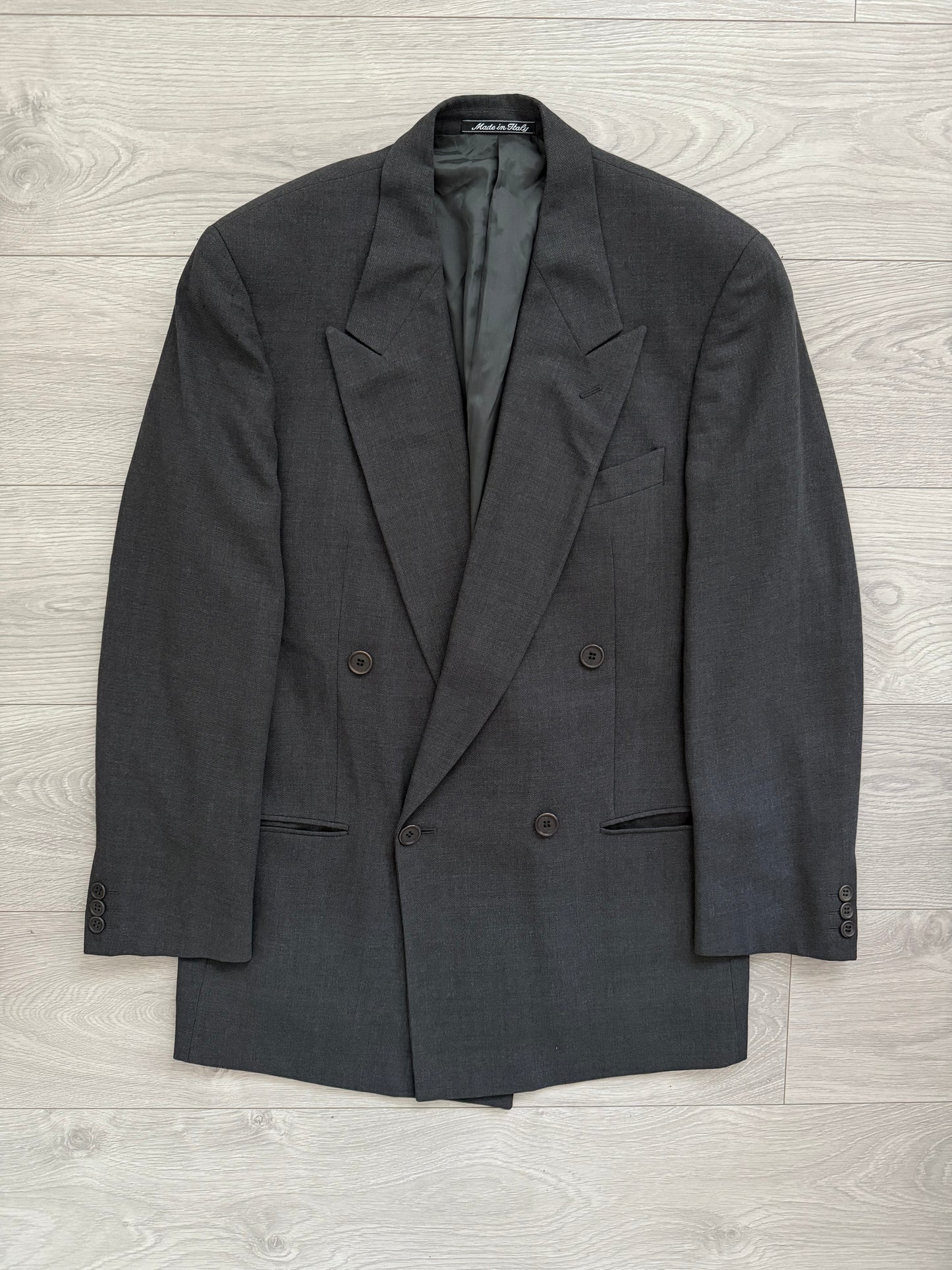 Giorgio Armani 1990s Double-Breasted Pleated Wool Suit - Size M Jacket / 32" Waist