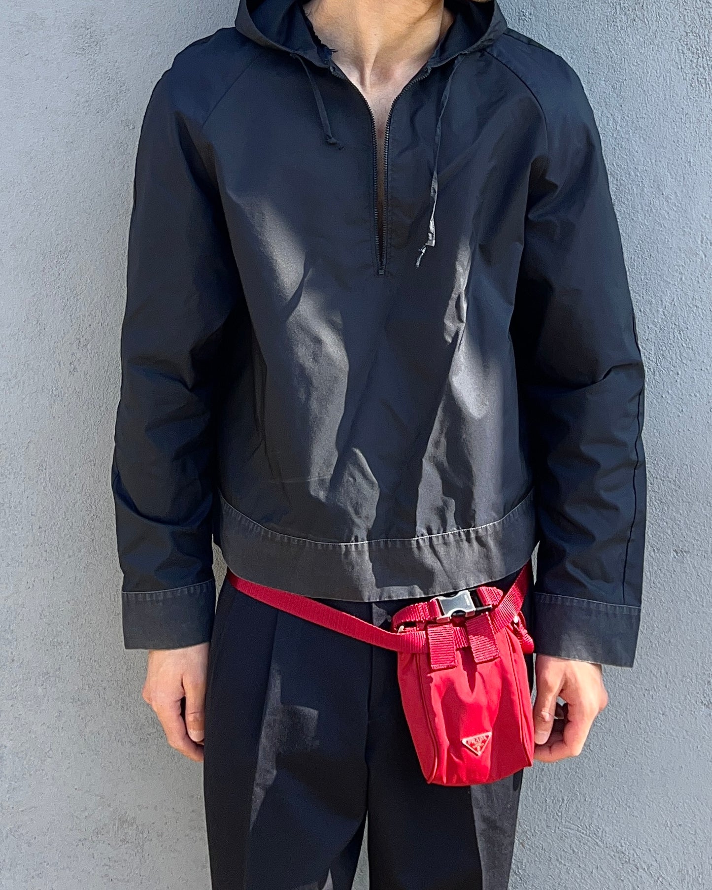 Miu Miu 1990s 1/4 Zip Tech Nylon Anorak - Size S