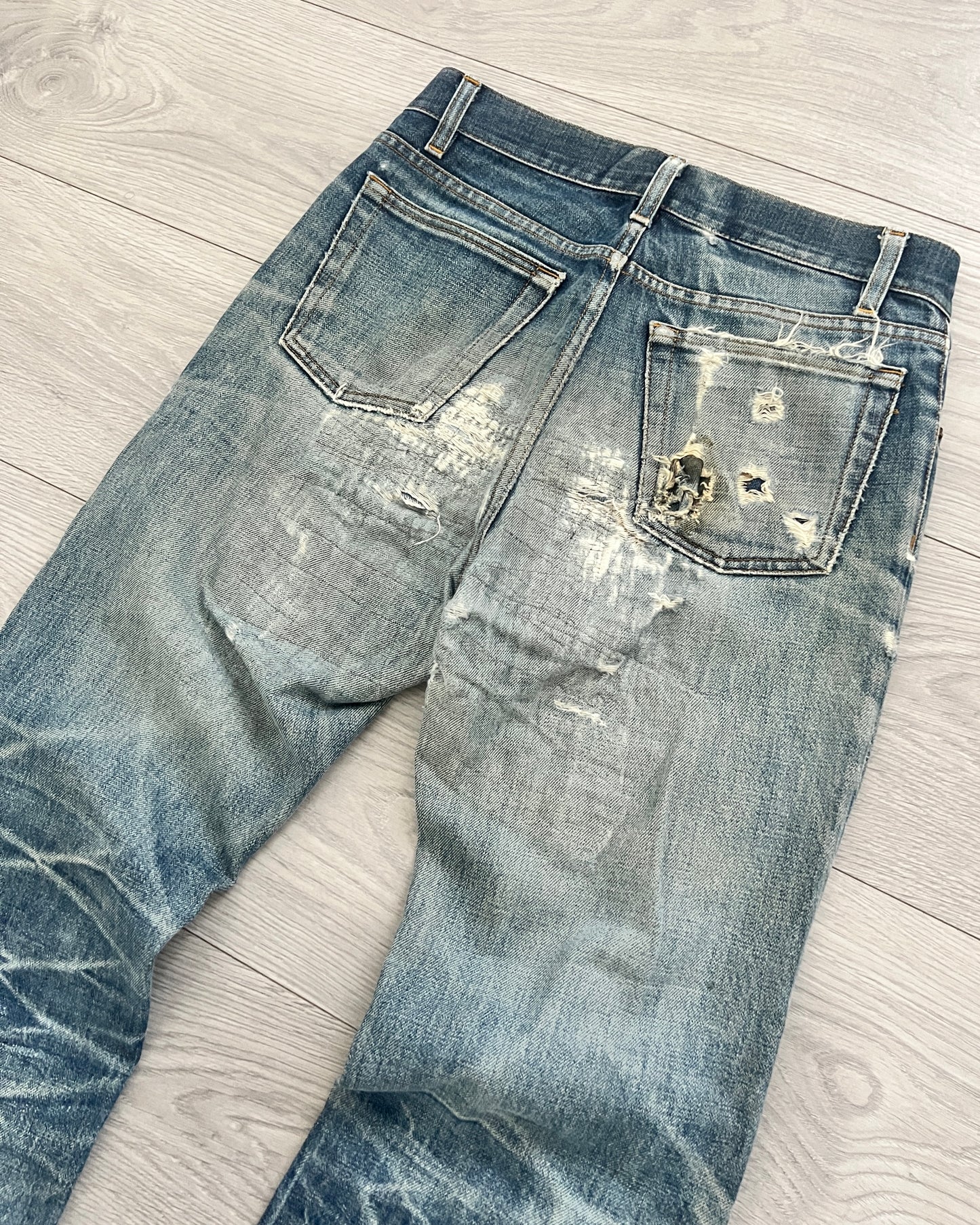 Helmut Lang 1998 Sashiko Boro Repair Denim Jeans - Size 30