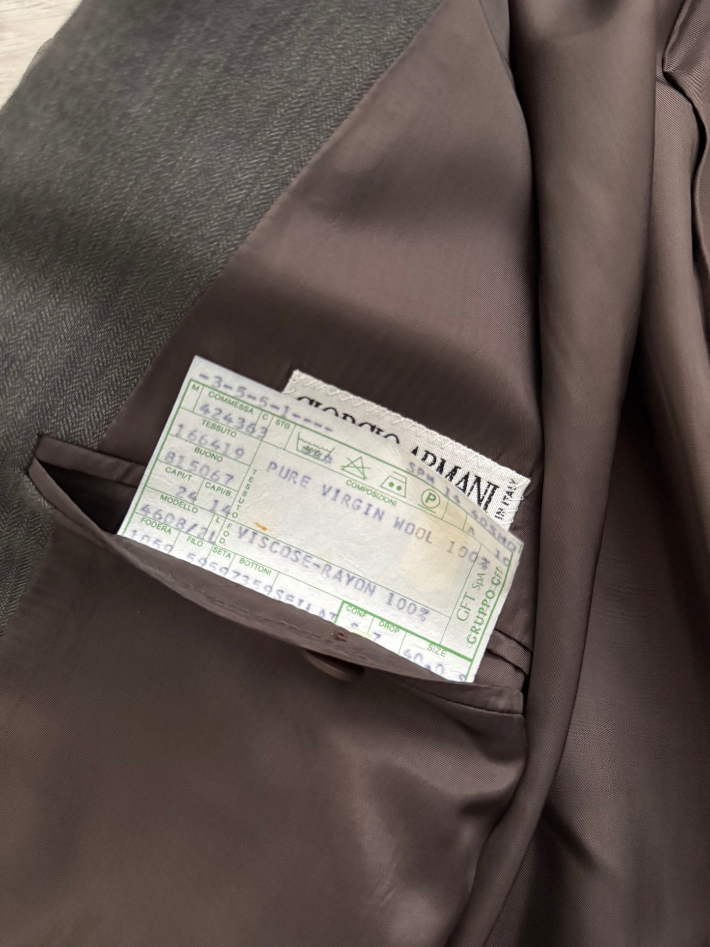 Giorgio Armani 1990s Double Breasted Triple Pleat Wool Suit - Size M Jacket / 32" Waist