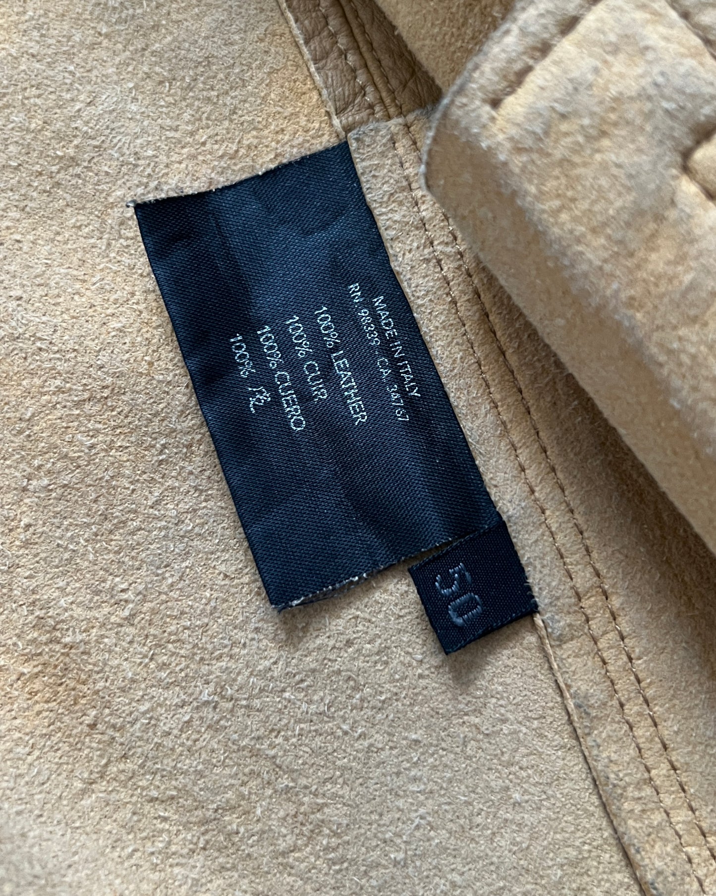 Prada Mainline AW2003 Tan Leather Jacket - Size M