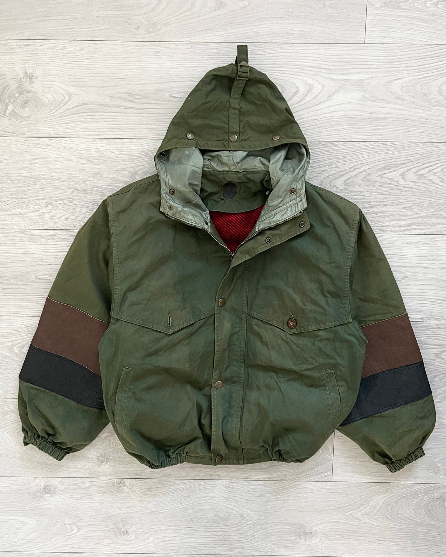 C.P. Company 'Ideas from Massimo Osti' 1980s Rare Sleeve-Zip Military Flight Bomber Jacket - Size S