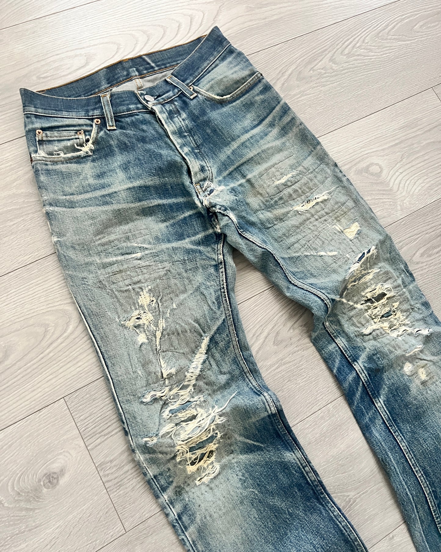 Helmut Lang 1998 Sashiko Boro Repair Denim Jeans - Size 30