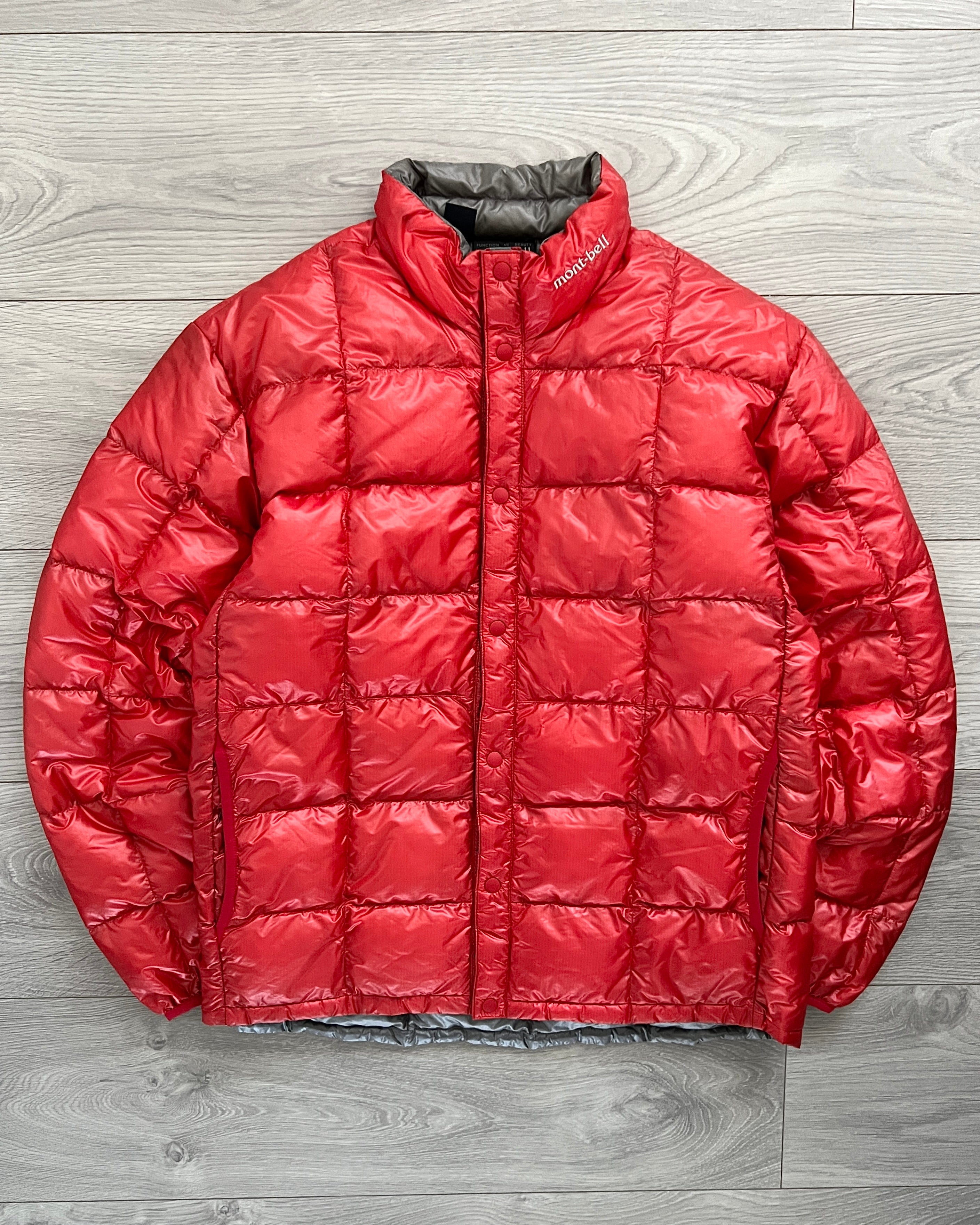 Montbell 2000s Nylon Square Stitch Snap-Front Down Jacket - Size