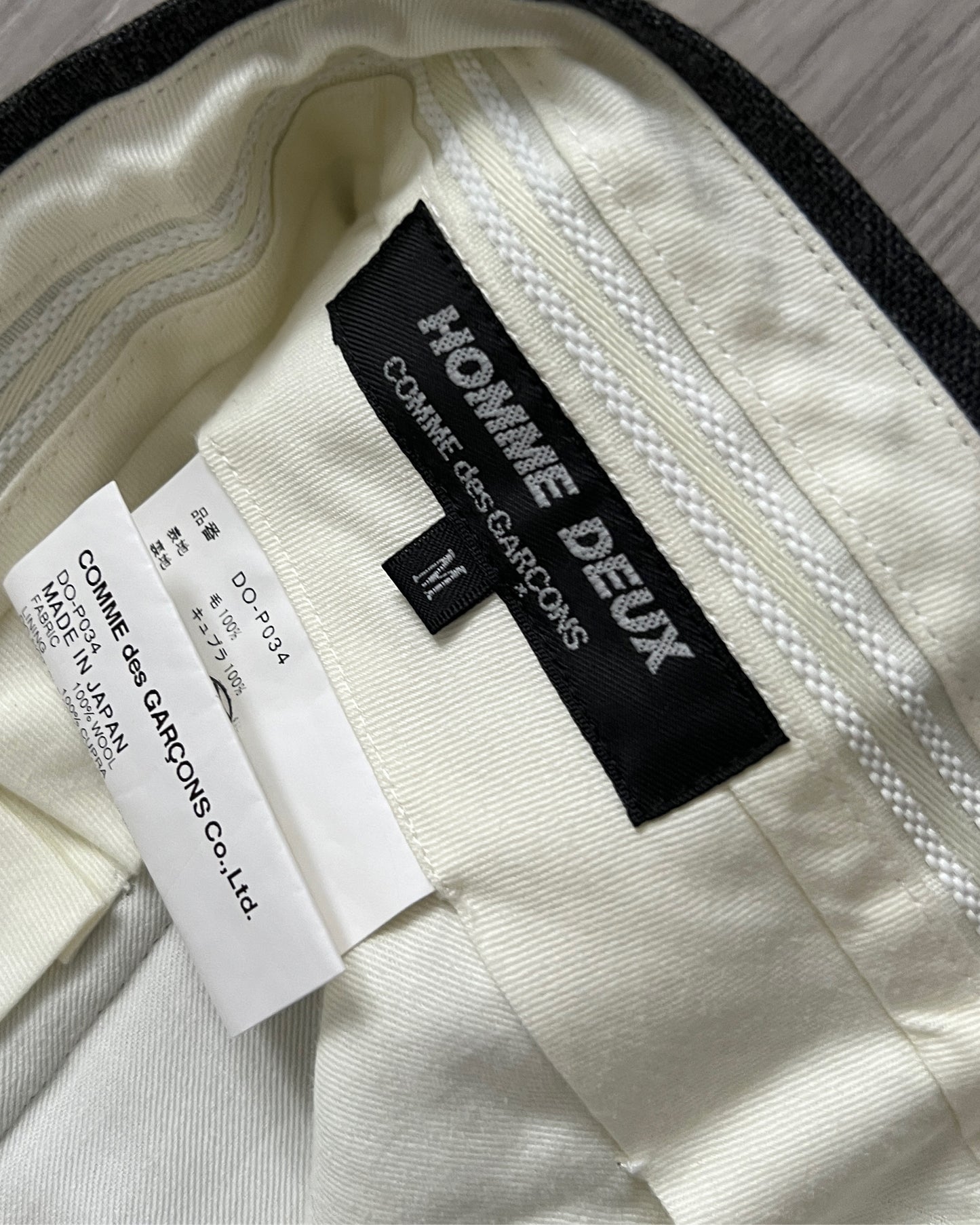 Comme Des Garcons Homme Deux AW2014 Turn-Up Wool Grey Trousers - Size 32