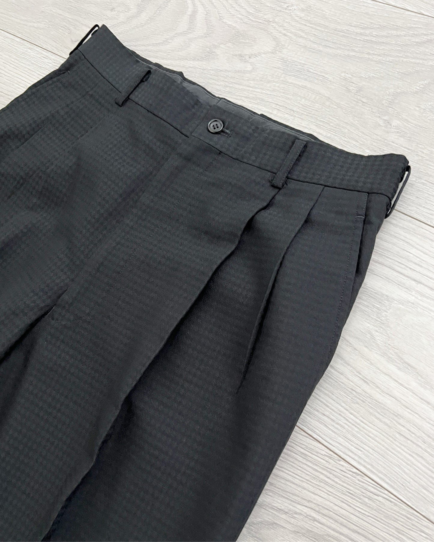 Comme Des Garcons Homme AW2001 Pleated Patterned Suit - Size L Jacket / 32 Waist