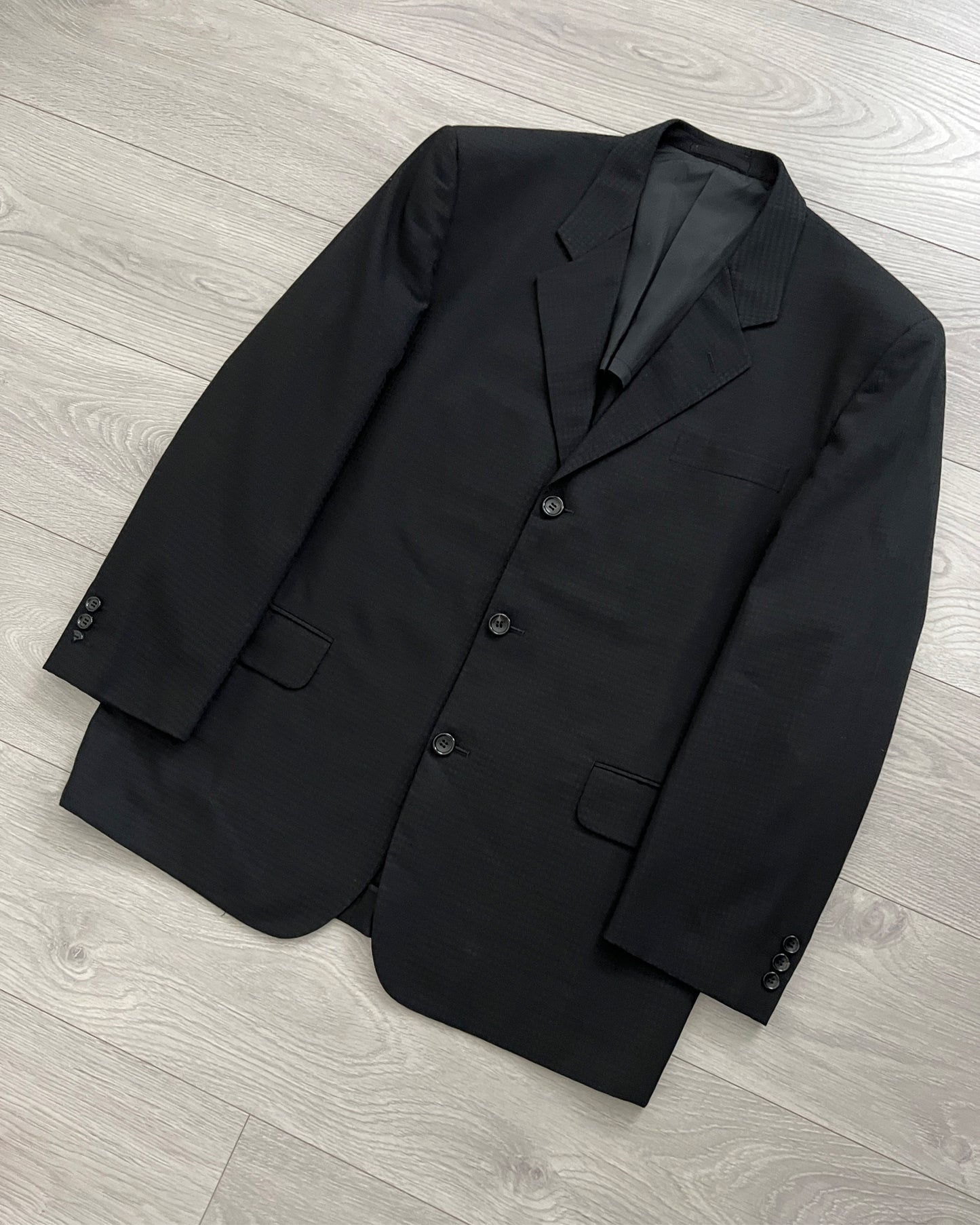Comme Des Garcons Homme AW2001 Pleated Patterned Suit - Size L Jacket / 32 Waist