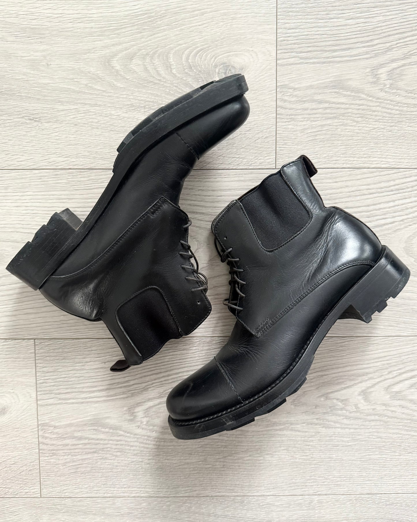 Miu Miu FW2002 Leather Lace Up Boots - Size 6.5 Womens