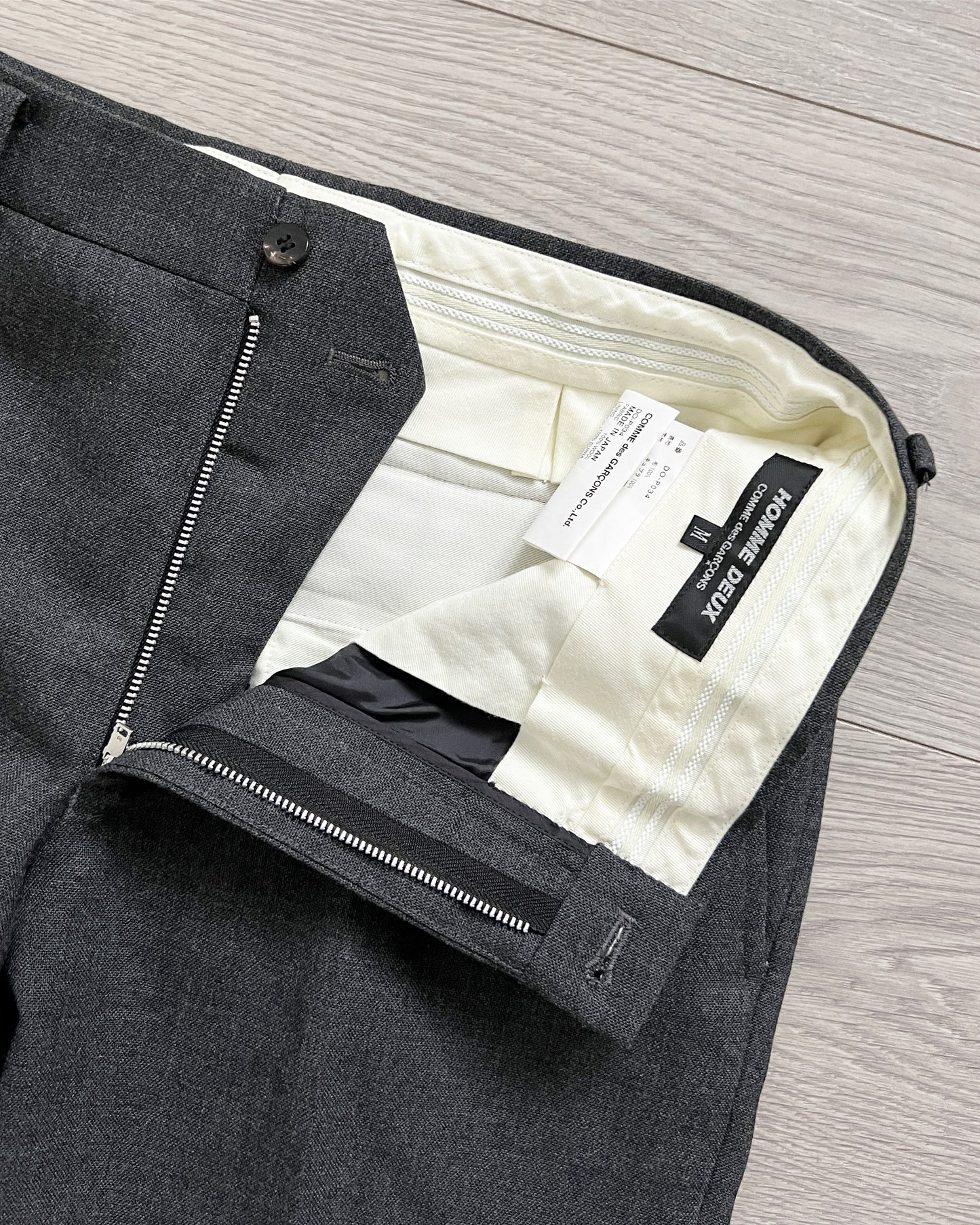 Comme Des Garcons Homme Deux AW2014 Turn-Up Wool Grey Trousers - Size 32