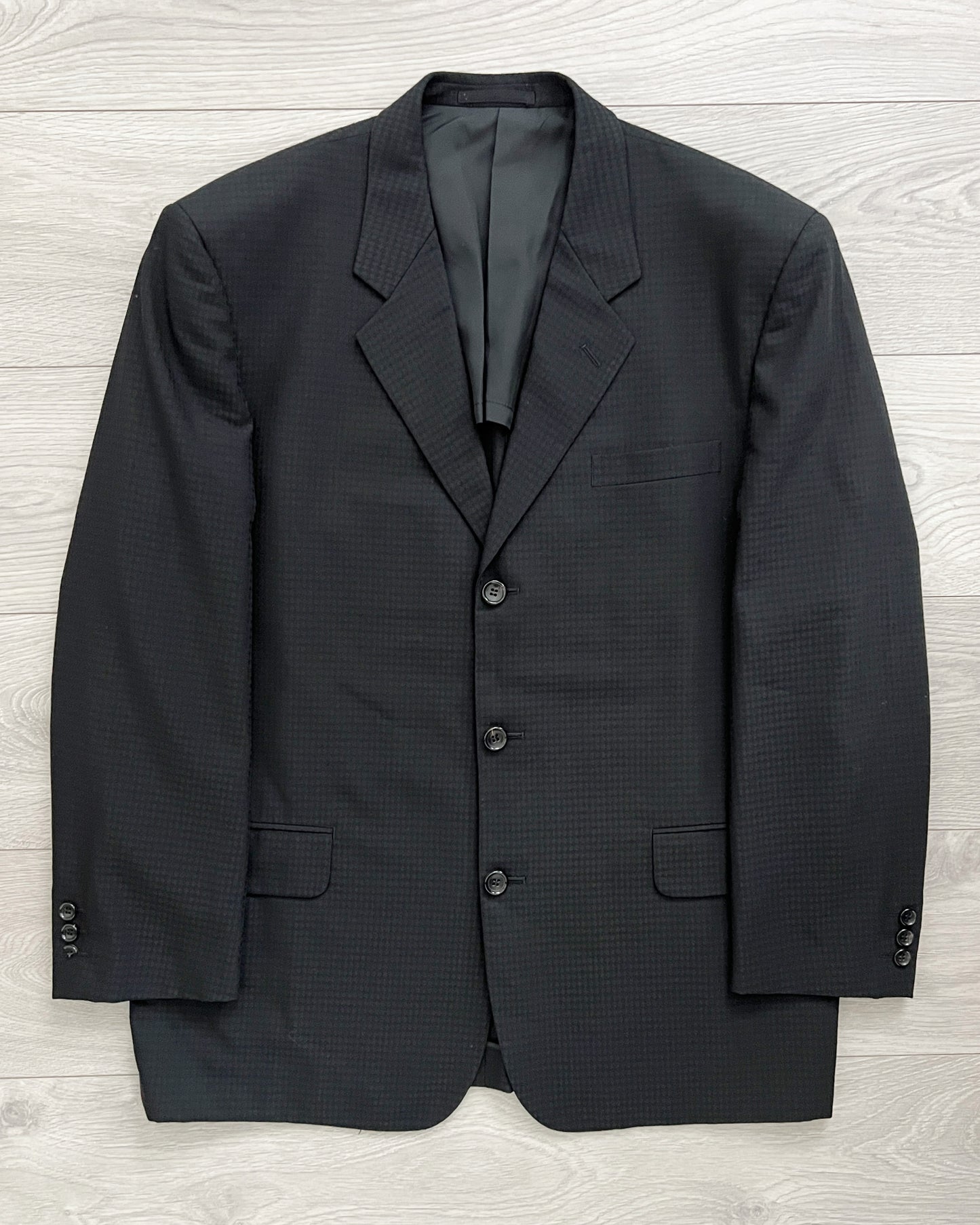 Comme Des Garcons Homme AW2001 Pleated Patterned Suit - Size L Jacket / 32 Waist