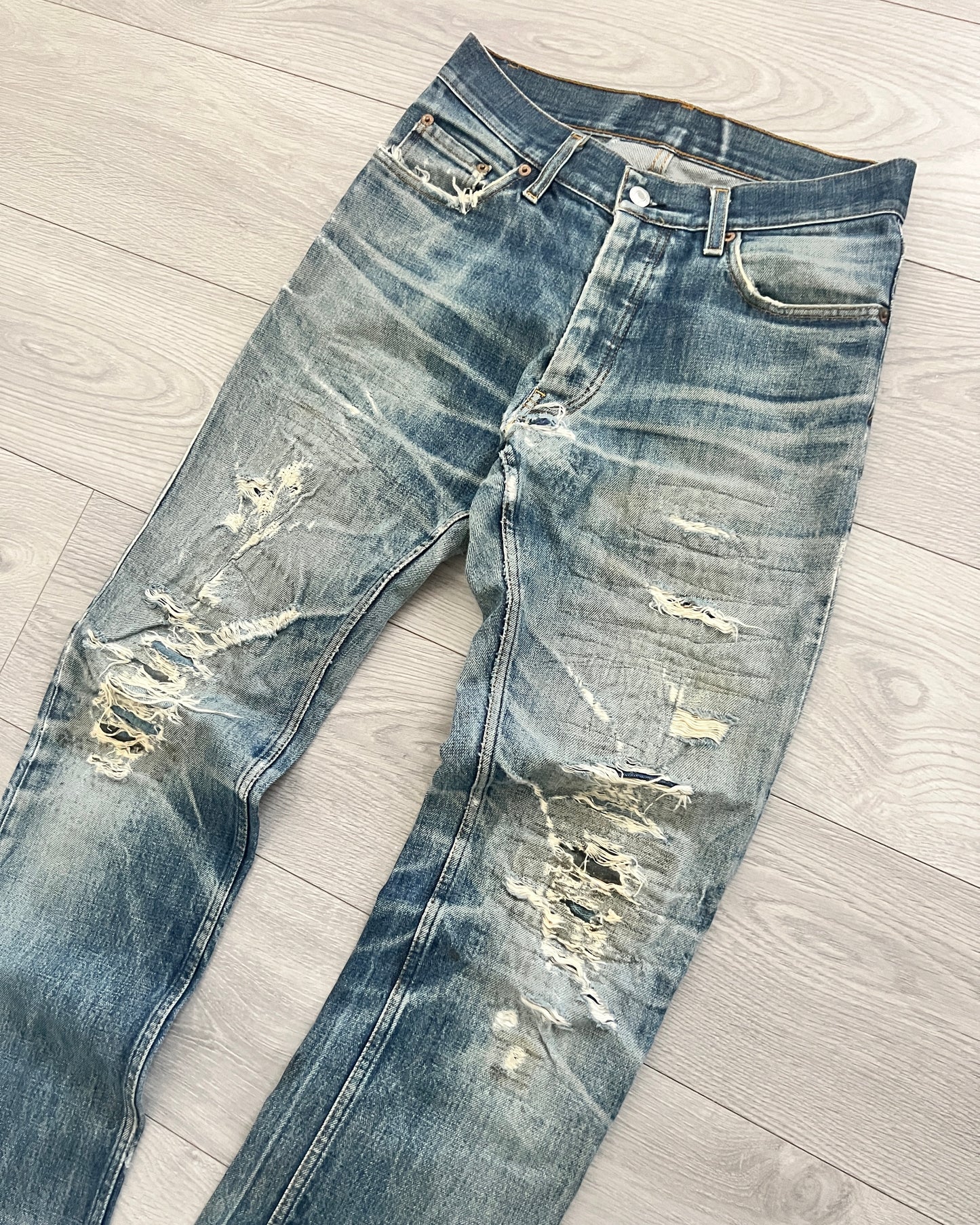 Helmut Lang 1998 Sashiko Boro Repair Denim Jeans - Size 30