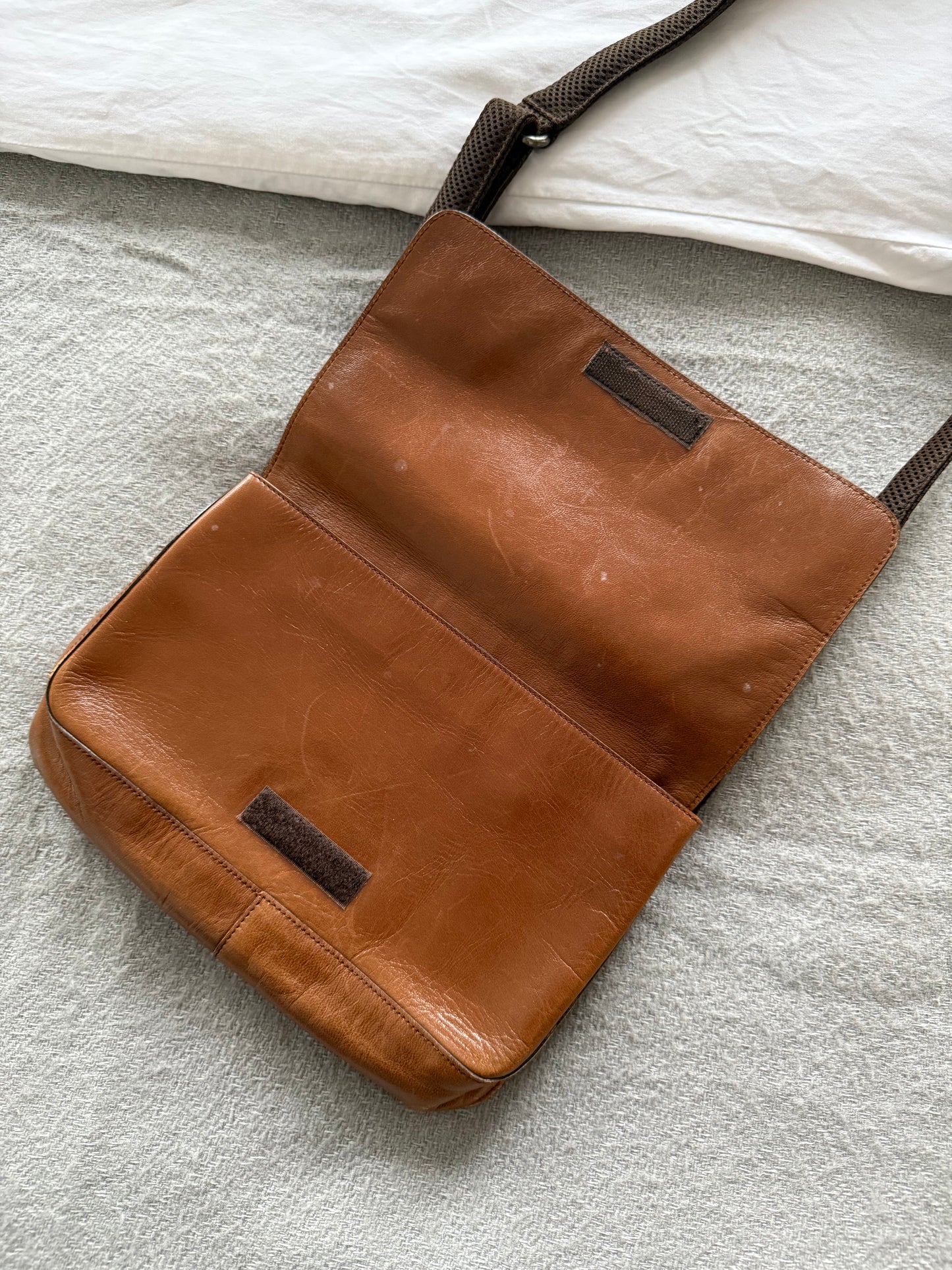 Miu Miu FW2001 Tan Leather Crossbody Bag