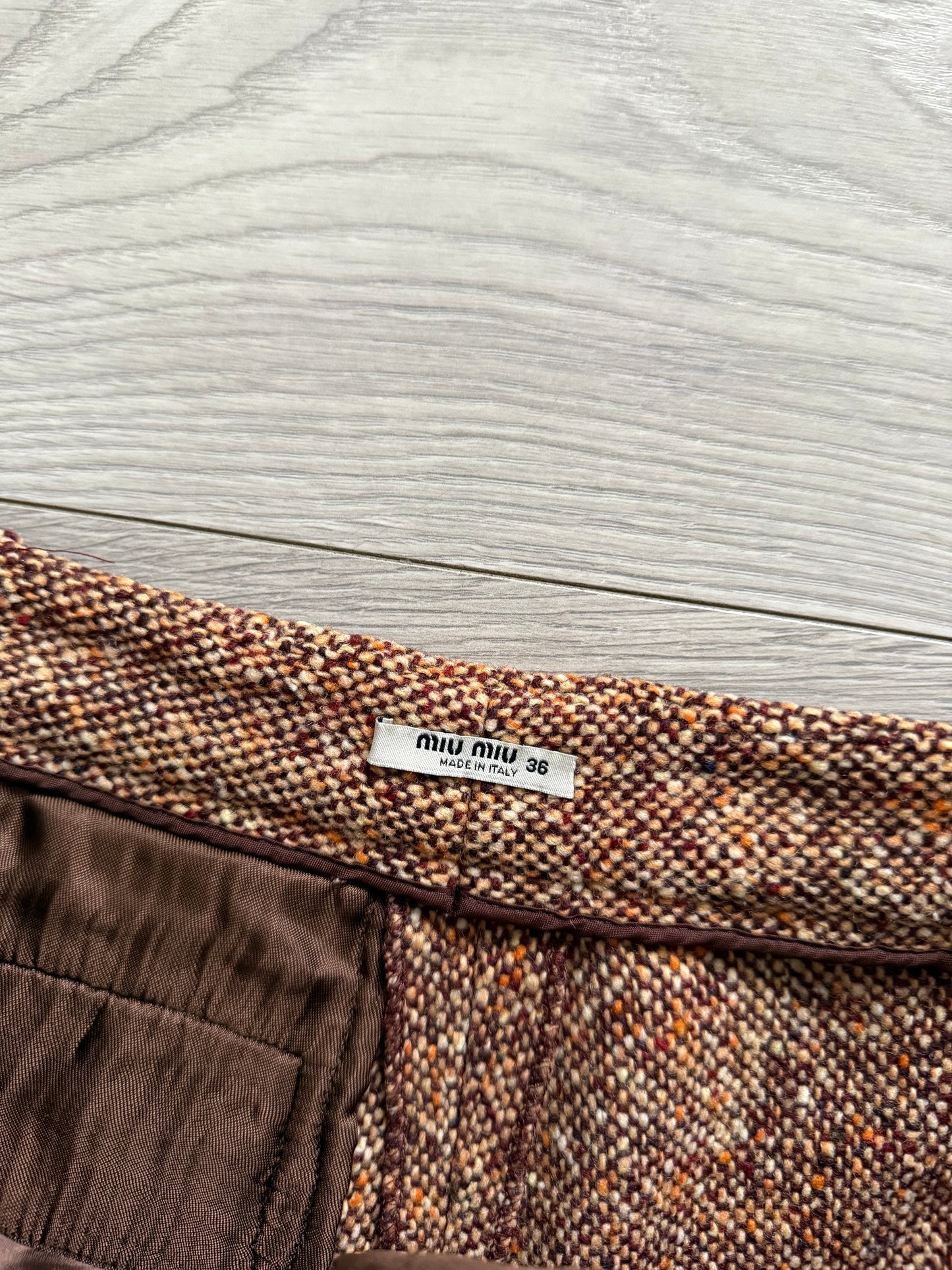 Miu Miu FW2004 Tweed Speckled Pants - Size 28