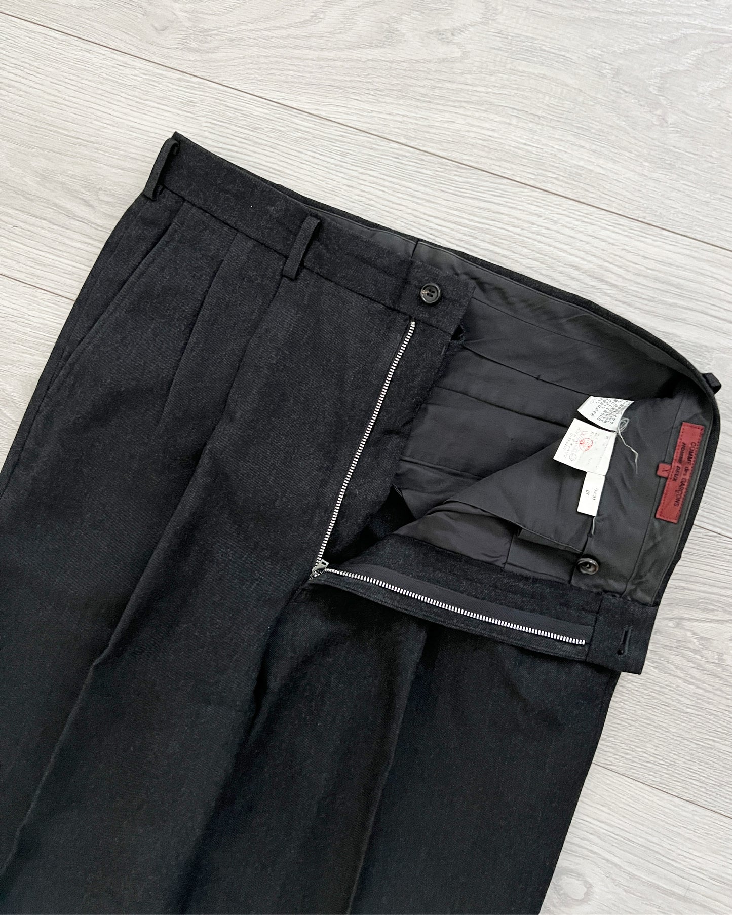 Comme Des Garcons Homme Deux AW1997 Wool Pleated Trousers - Size 34