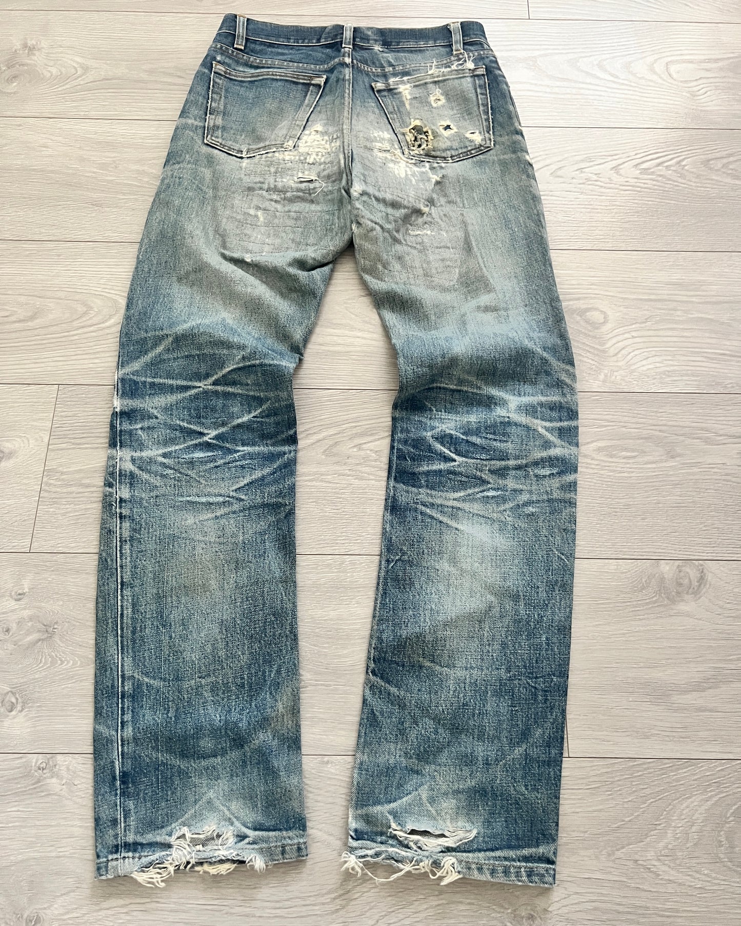 Helmut Lang 1998 Sashiko Boro Repair Denim Jeans - Size 30