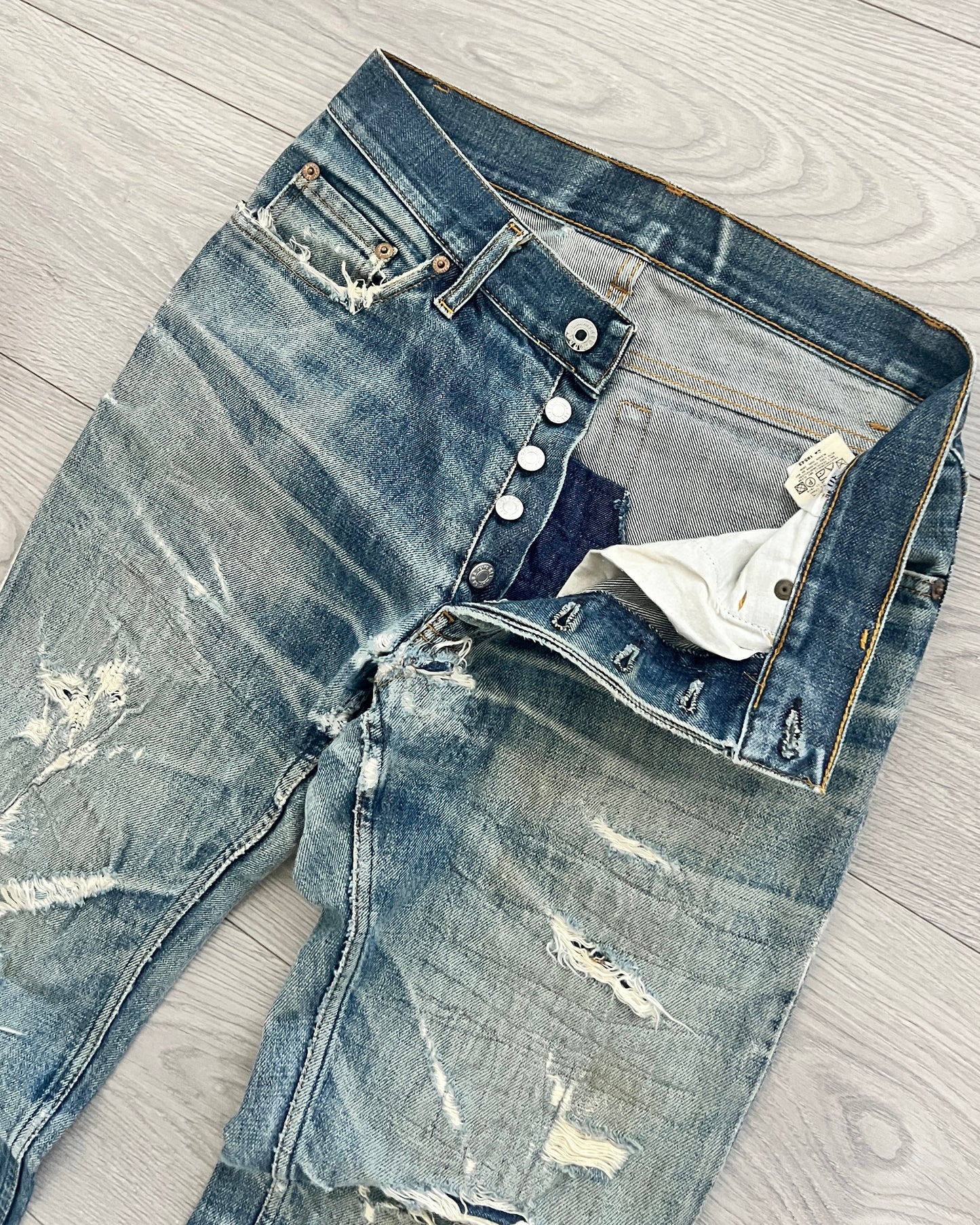 Helmut Lang 1998 Sashiko Boro Repair Denim Jeans - Size 30
