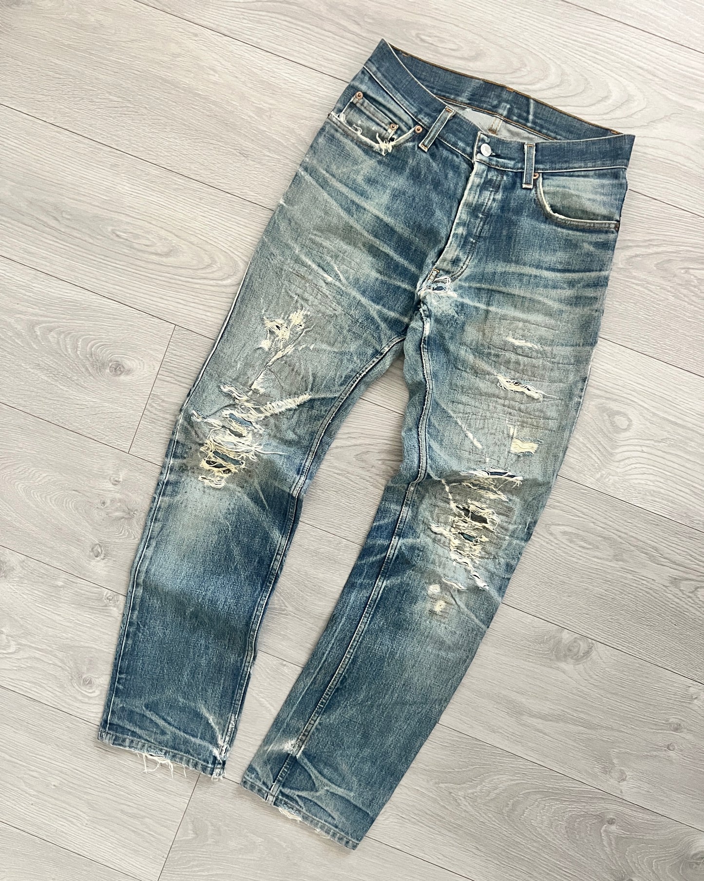 Helmut Lang 1998 Sashiko Boro Repair Denim Jeans - Size 30