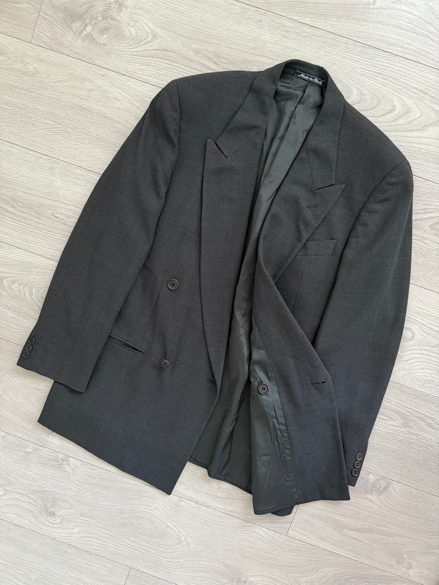 Giorgio Armani 1990s Double-Breasted Pleated Wool Suit - Size M Jacket / 32" Waist