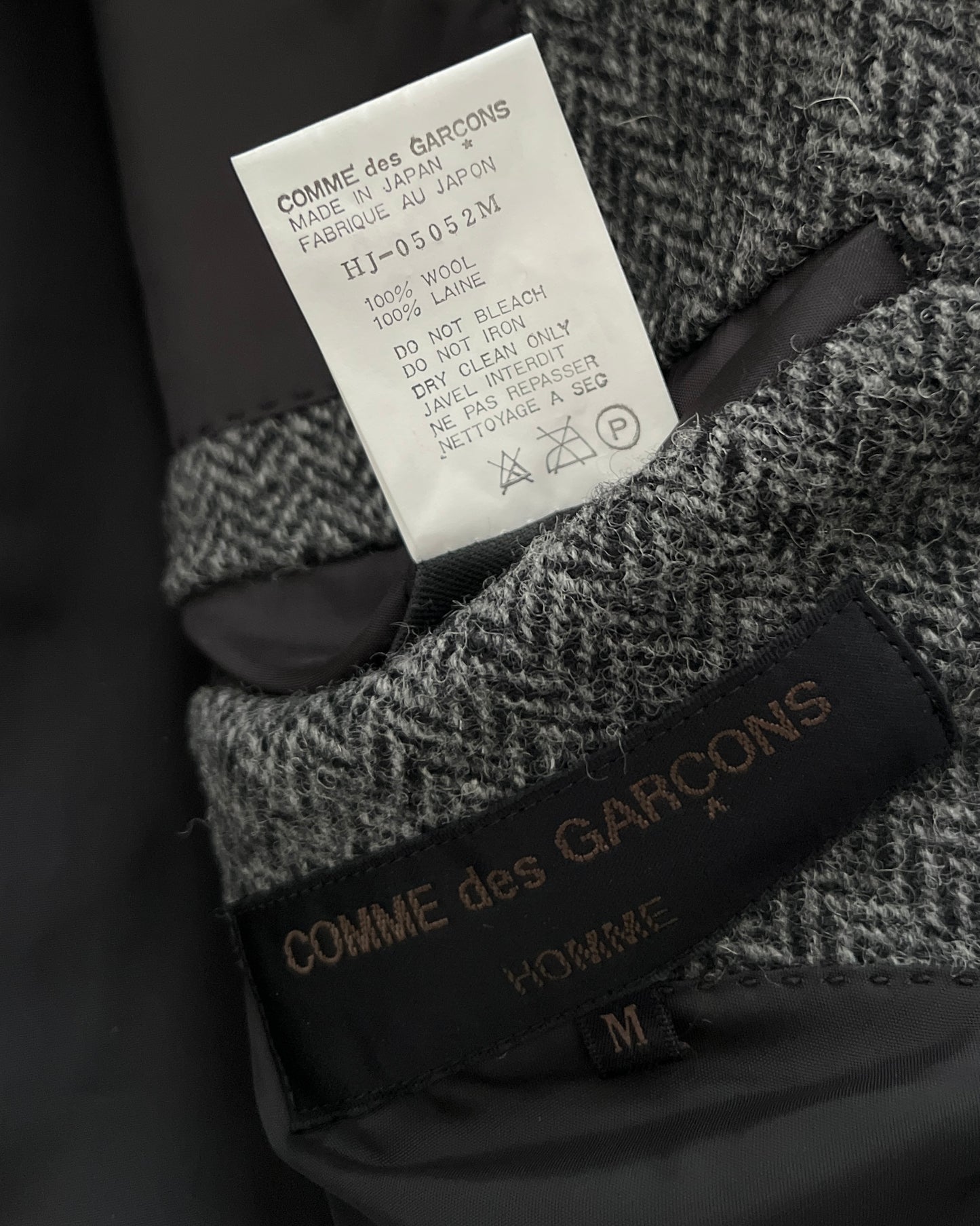 Comme Des Garcons Homme 1990s Wool Herringbone Suit - M Jacket / 32" Waist
