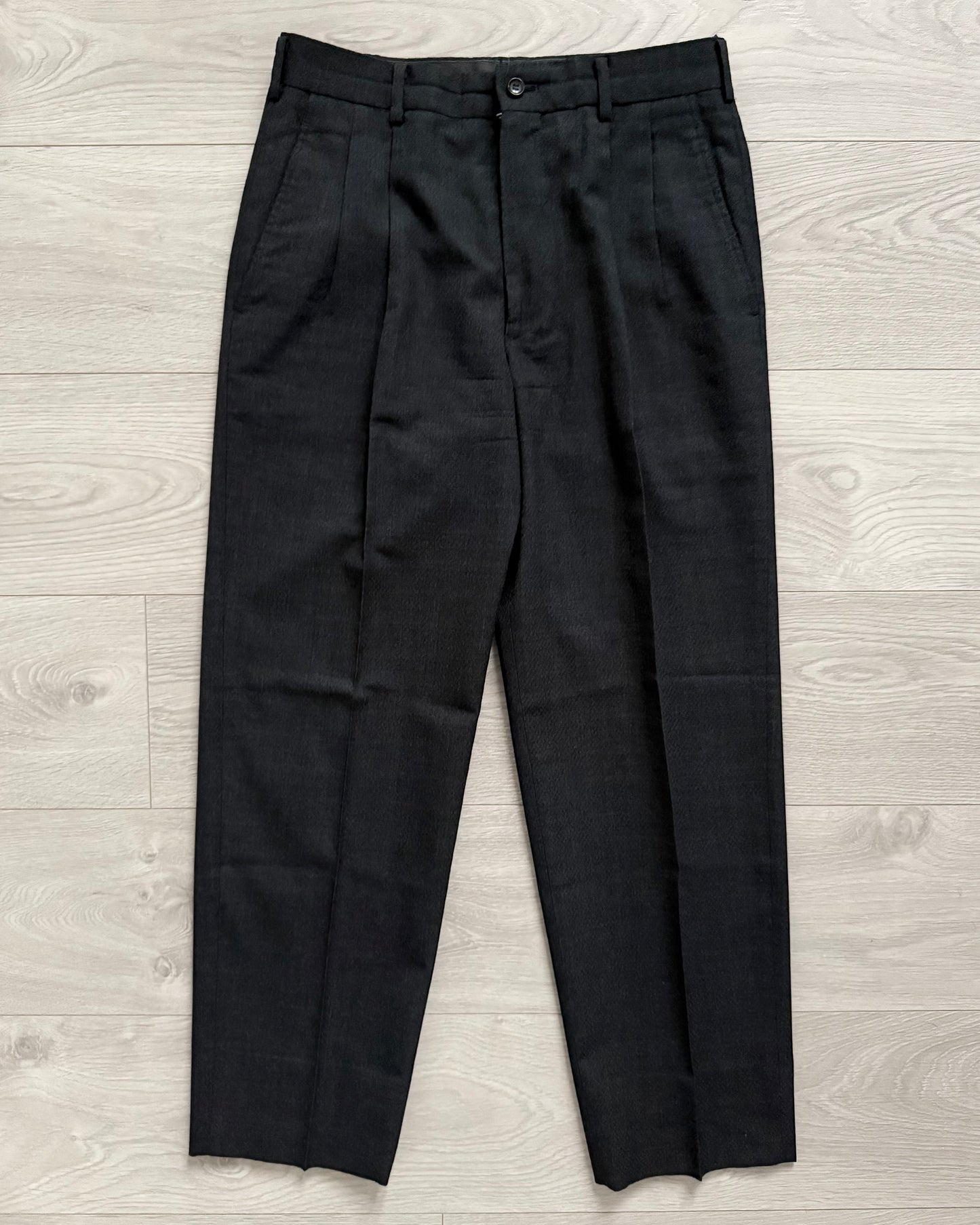 Comme Des Garcons Homme 2003 Double Pleat Textured Pants - Size 30