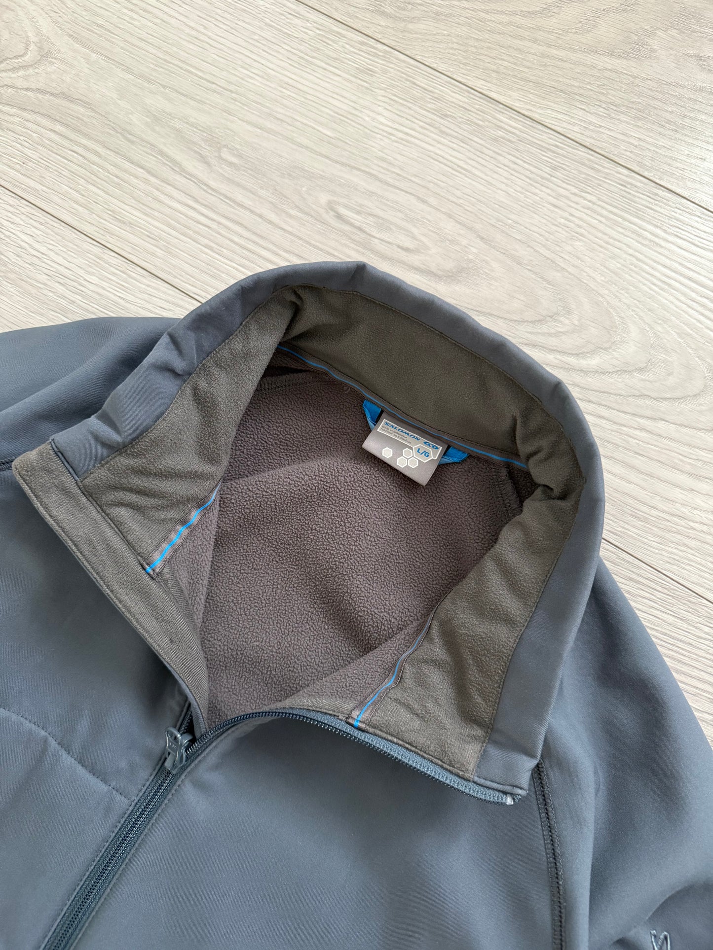 Salomon 00s Softshell Fleece Lined Water Resistant Jacket Petrol Blue - Size L
