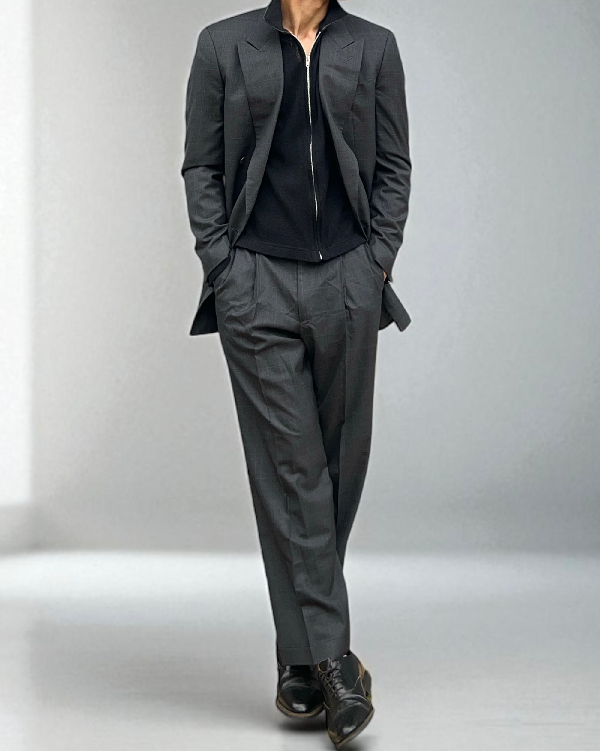 Armani 1990s Double-Breasted Relaxed Pleated Suit - Size S Jacket / 30" Waist