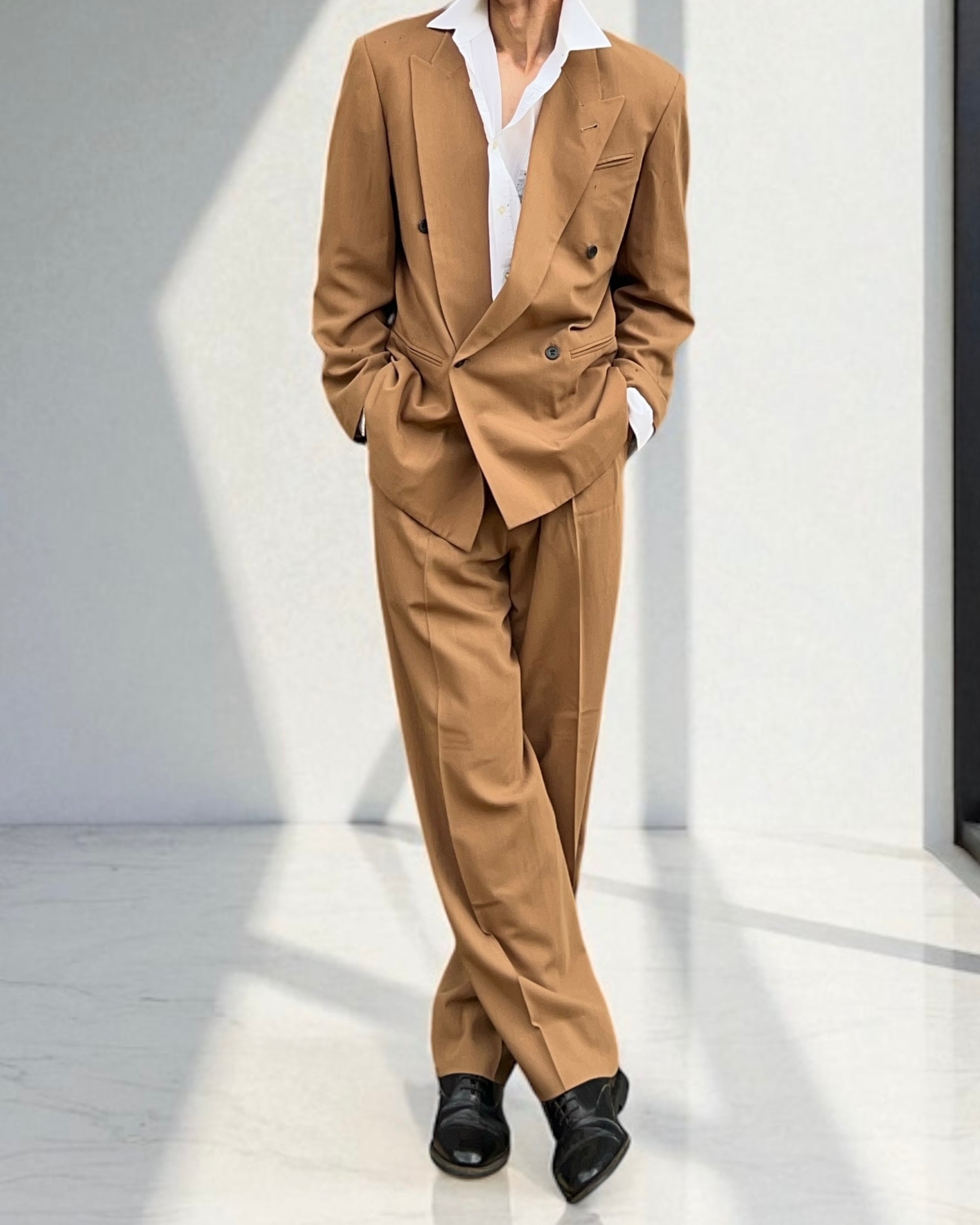Jean Paul Gaultier Homme 1990s Double-Breasted Pleated Relaxed Suit - Size M Jacket / 32" Waist