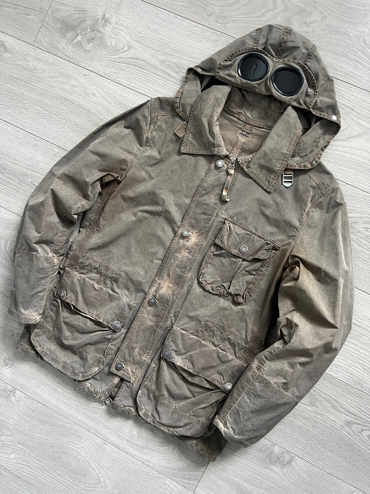 C.P. Company SS2006 Tinto Terra Mille Miglia Garment Dyed Cargo Goggle Jacket - Size M