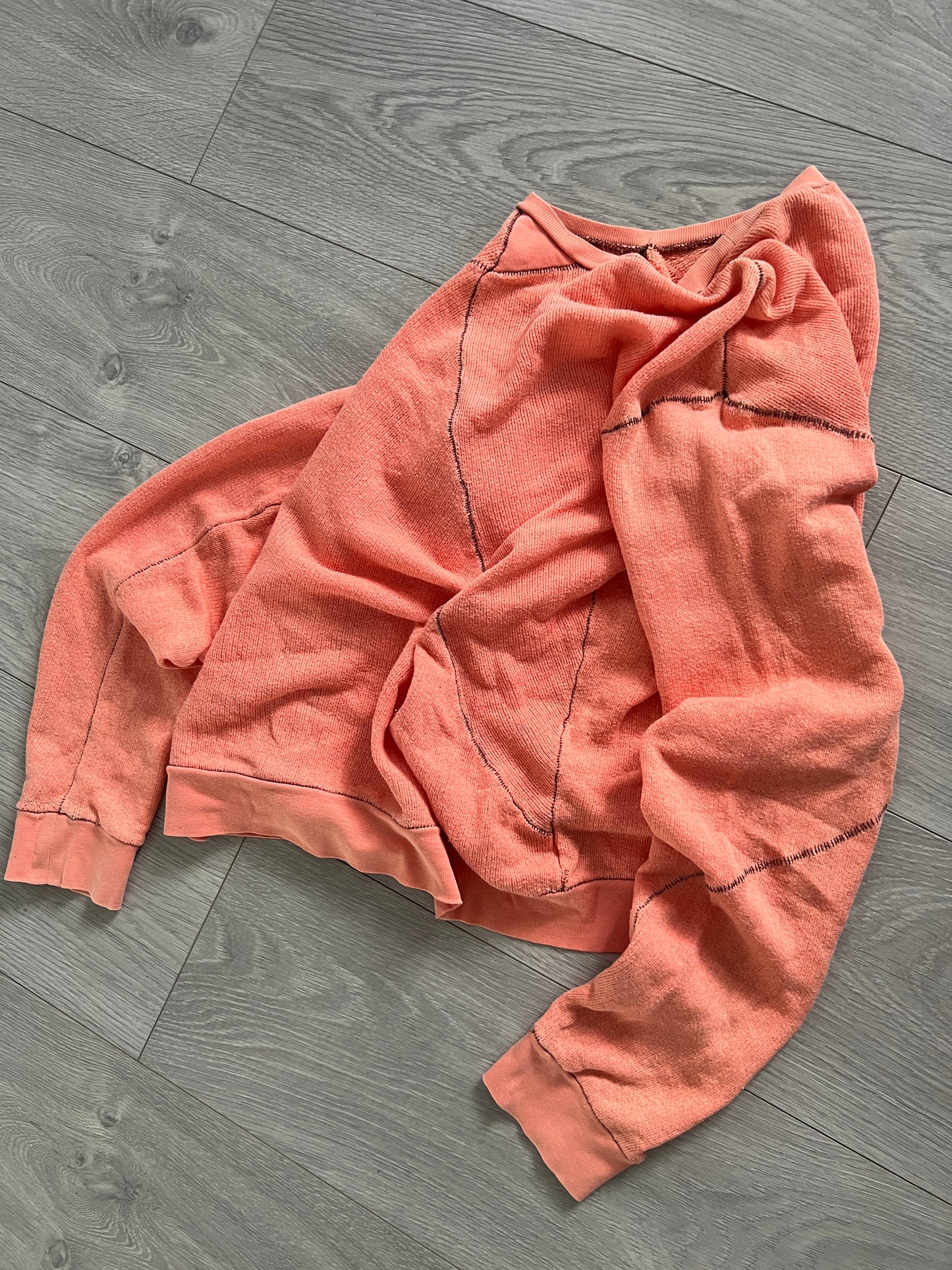 Final Home 1990s Thunder Stitch Coral Sweater - Size S