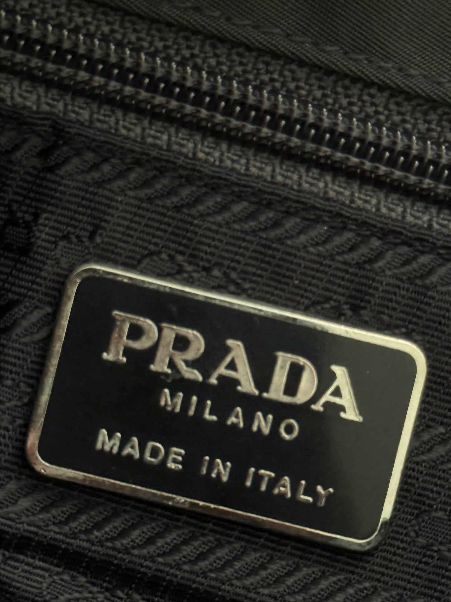 Prada FW1998 Anatomical Plaque Logo Nylon Crossbody Bag