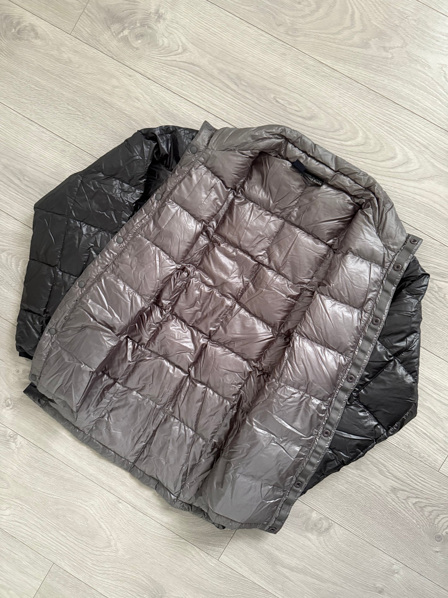 Montbell Snap Front Square Stitch Down Puffer Jacket - Size M