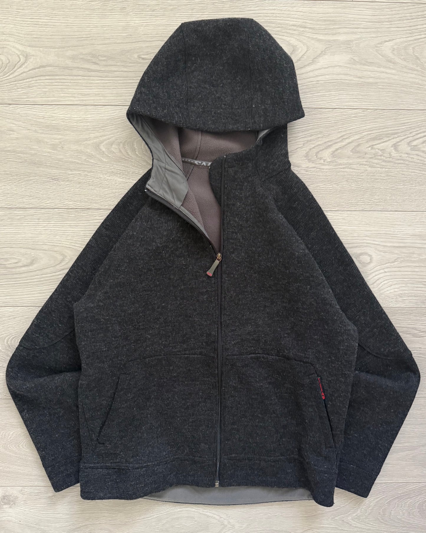 Salomon 2004 Tech Knit Fleece Lined Hooded Jacket - Size L