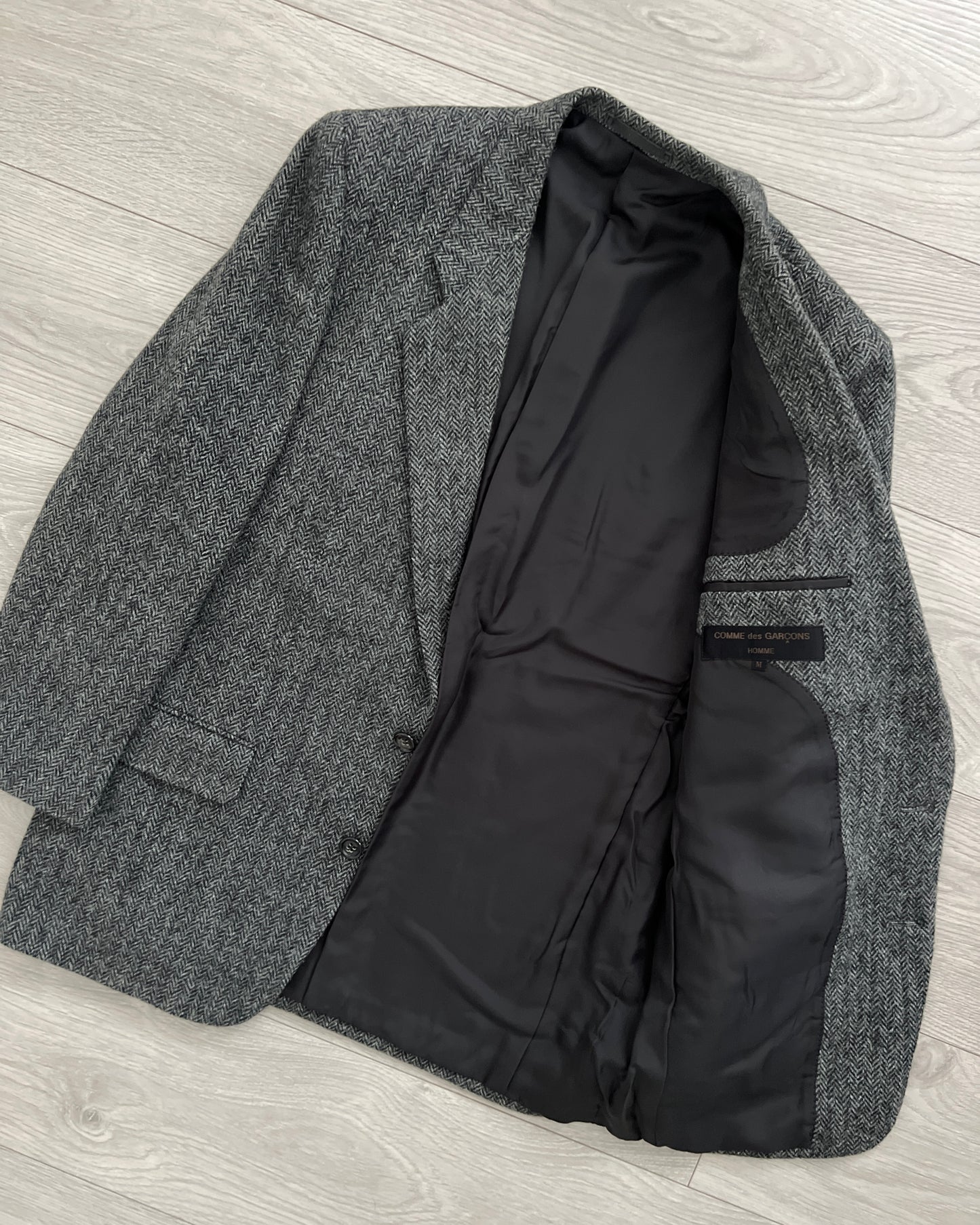 Comme Des Garcons Homme 1990s Wool Herringbone Suit - M Jacket / 32" Waist