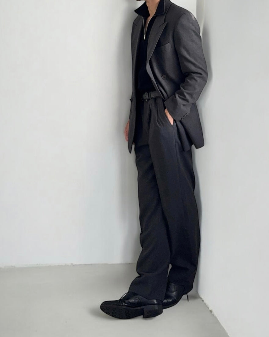Giorgio Armani 1990s Double-Breasted Pleated Wool Suit - Size M Jacket / 32" Waist