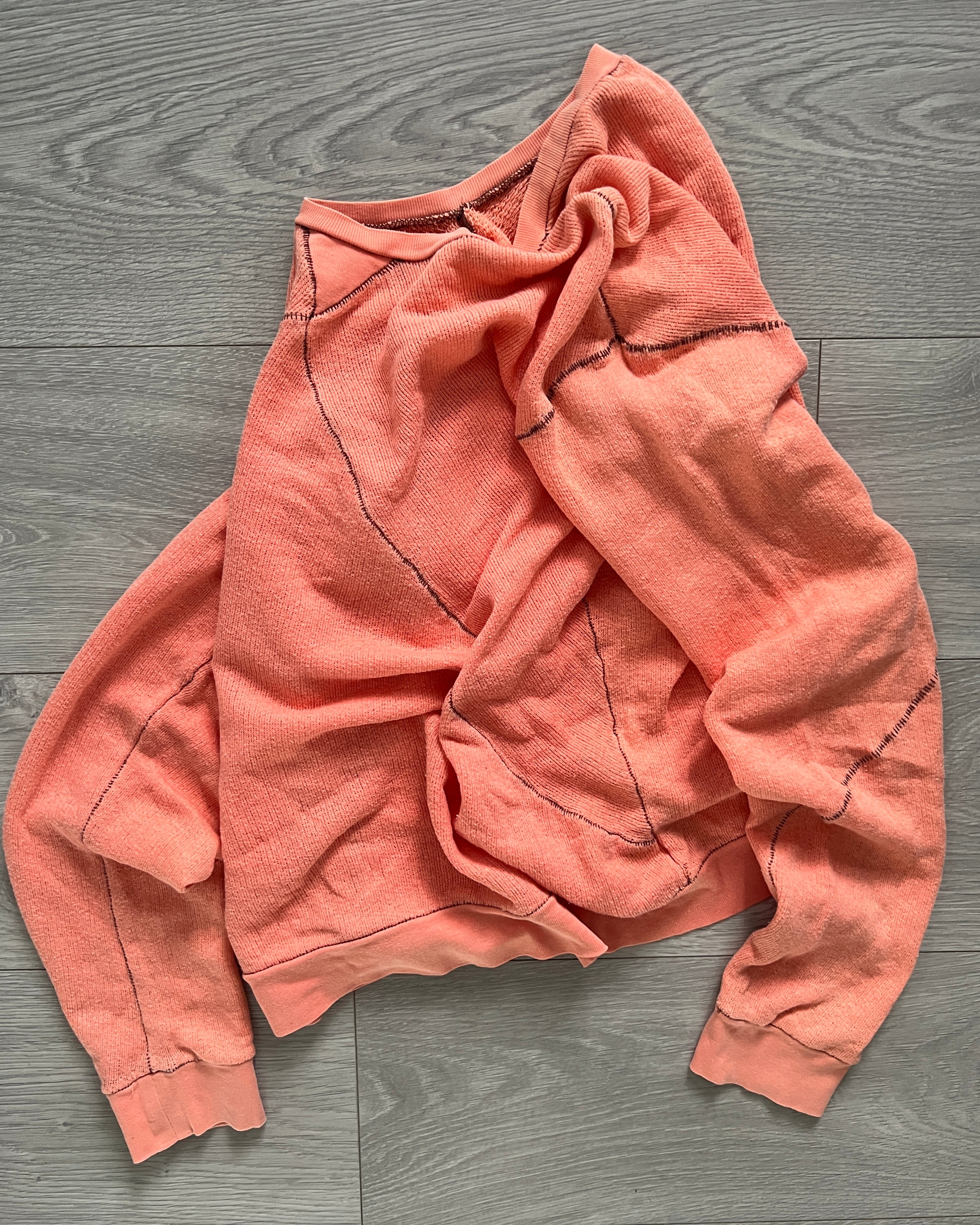 Final Home 1990s Thunder Stitch Coral Sweater - Size S