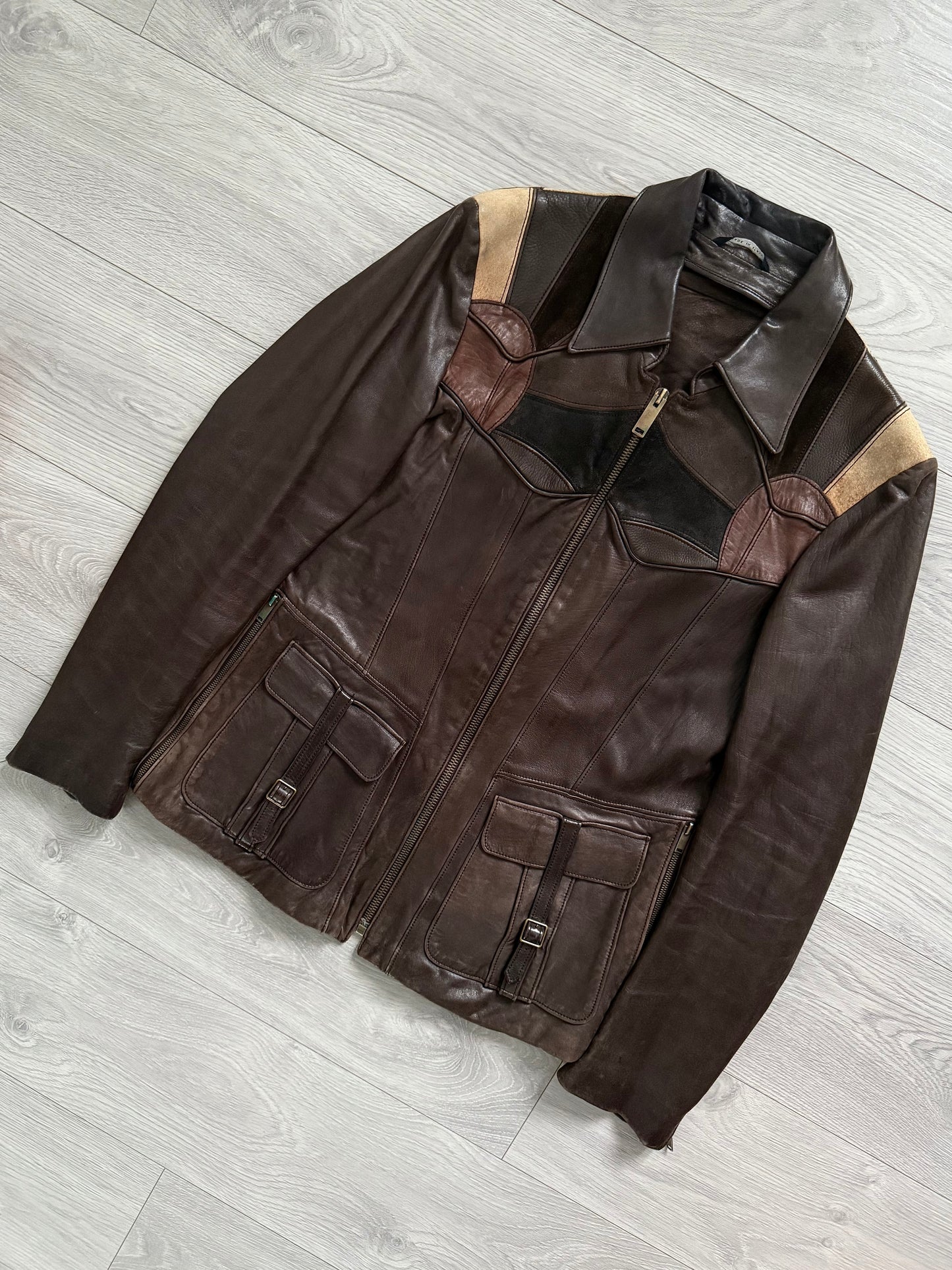 Gucci by Tom Ford SS2004 Western Leather Patchwork Jacket - Size M