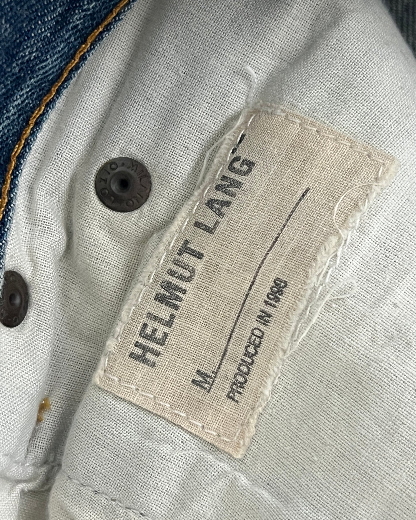Helmut Lang 1998 Sashiko Boro Repair Denim Jeans - Size 30