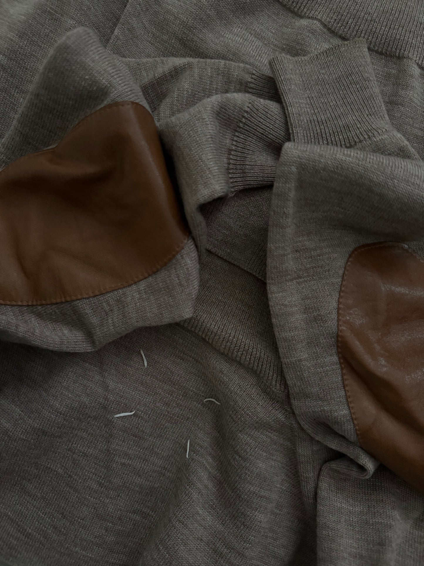 Maison Martin Margiela FW1999 Wool Leather Elbow Patch Turtleneck Knit Sweater - Size M