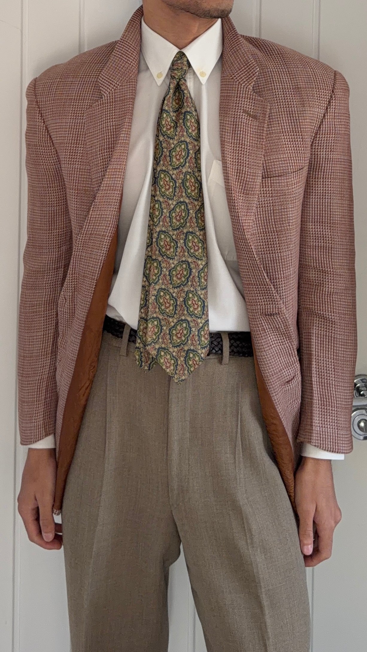 90s Armani Collezioni　Pure Linen Jacket Emporio Armani 1990s 2B Linen Rayon Sport Jacket Blazer - Size S