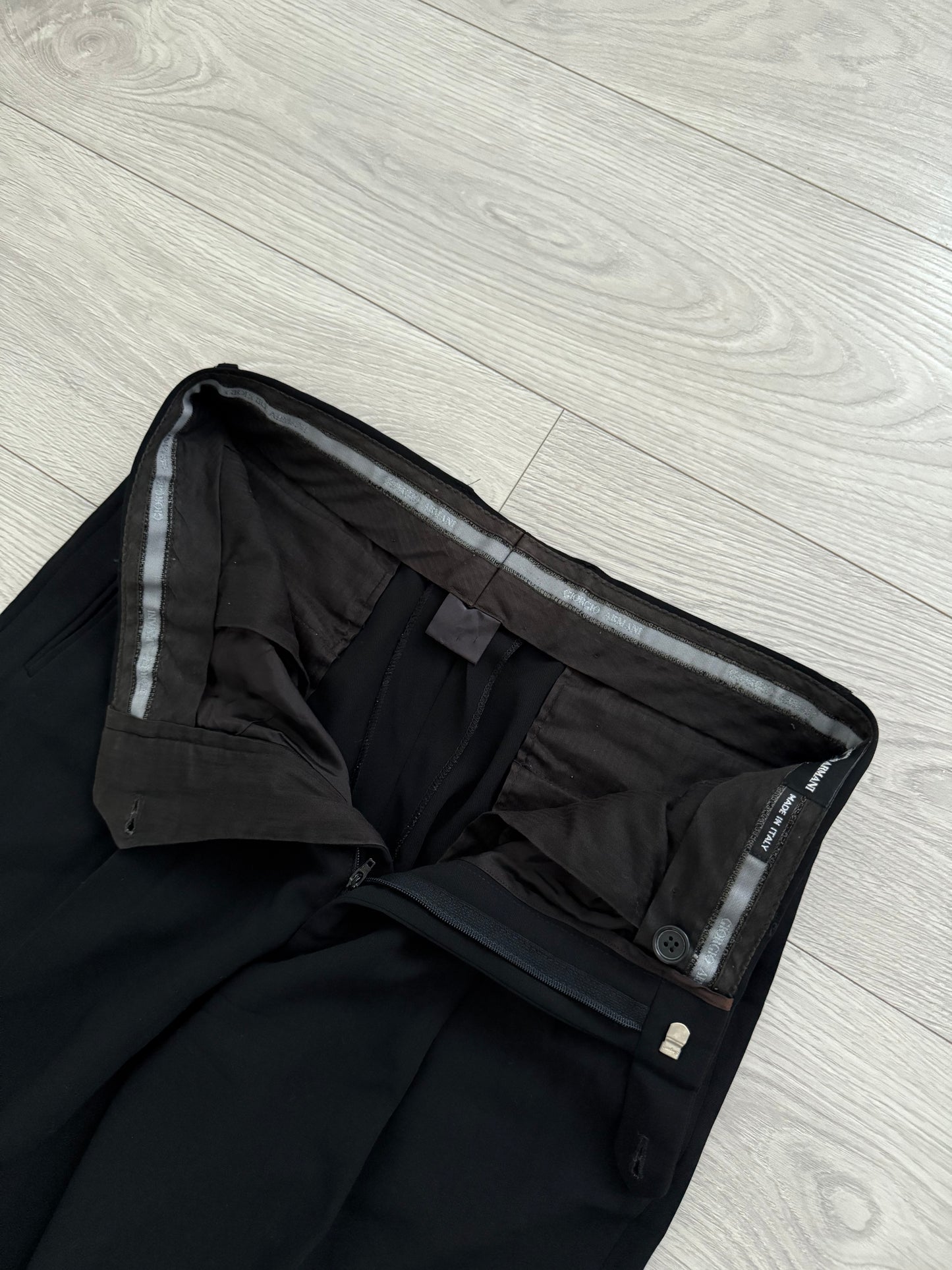 Giorgio Armani 1990s Black Wool Suit - M Jacket / 32" Waist