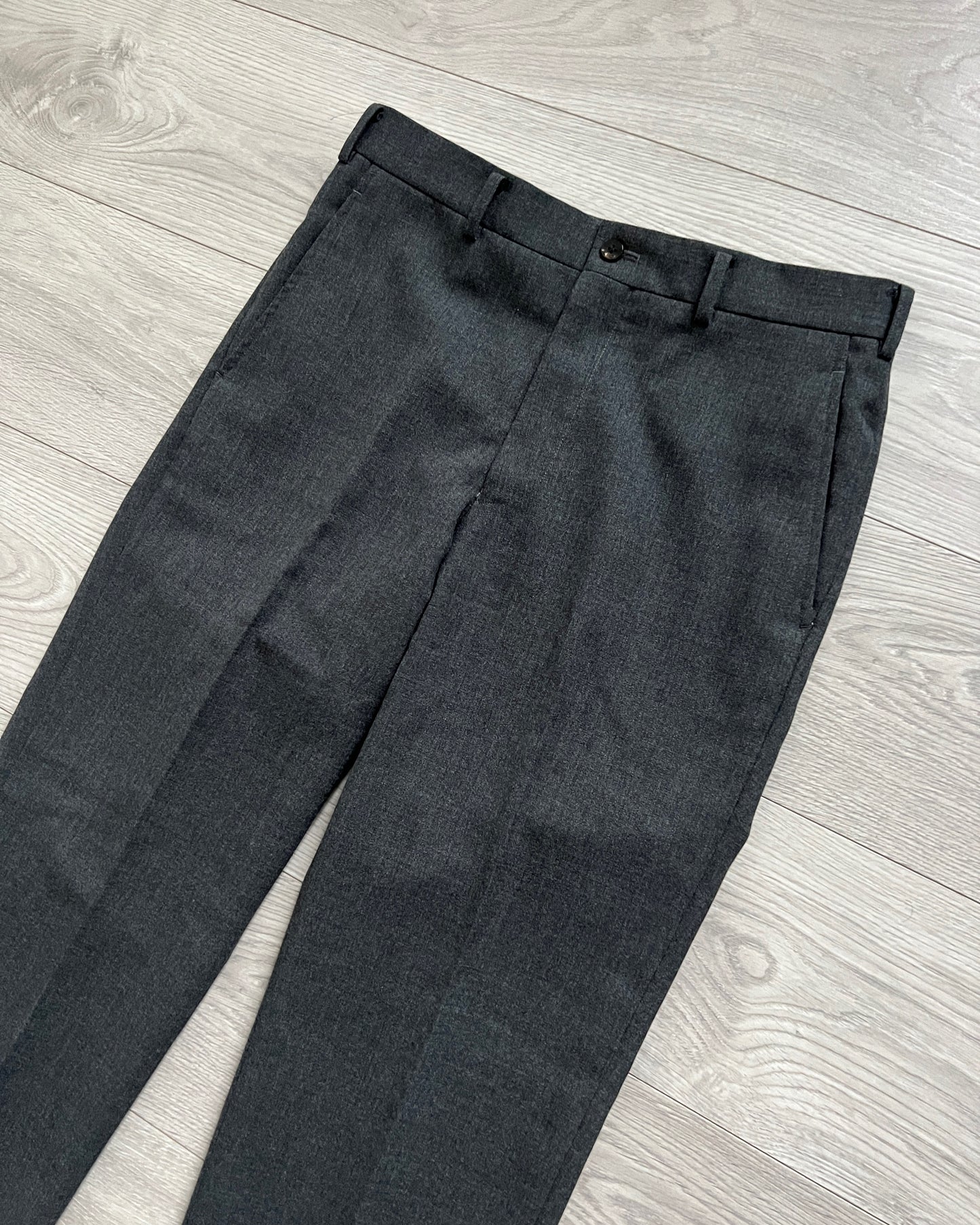 Comme Des Garcons Homme Deux AW2014 Turn-Up Wool Grey Trousers - Size 32