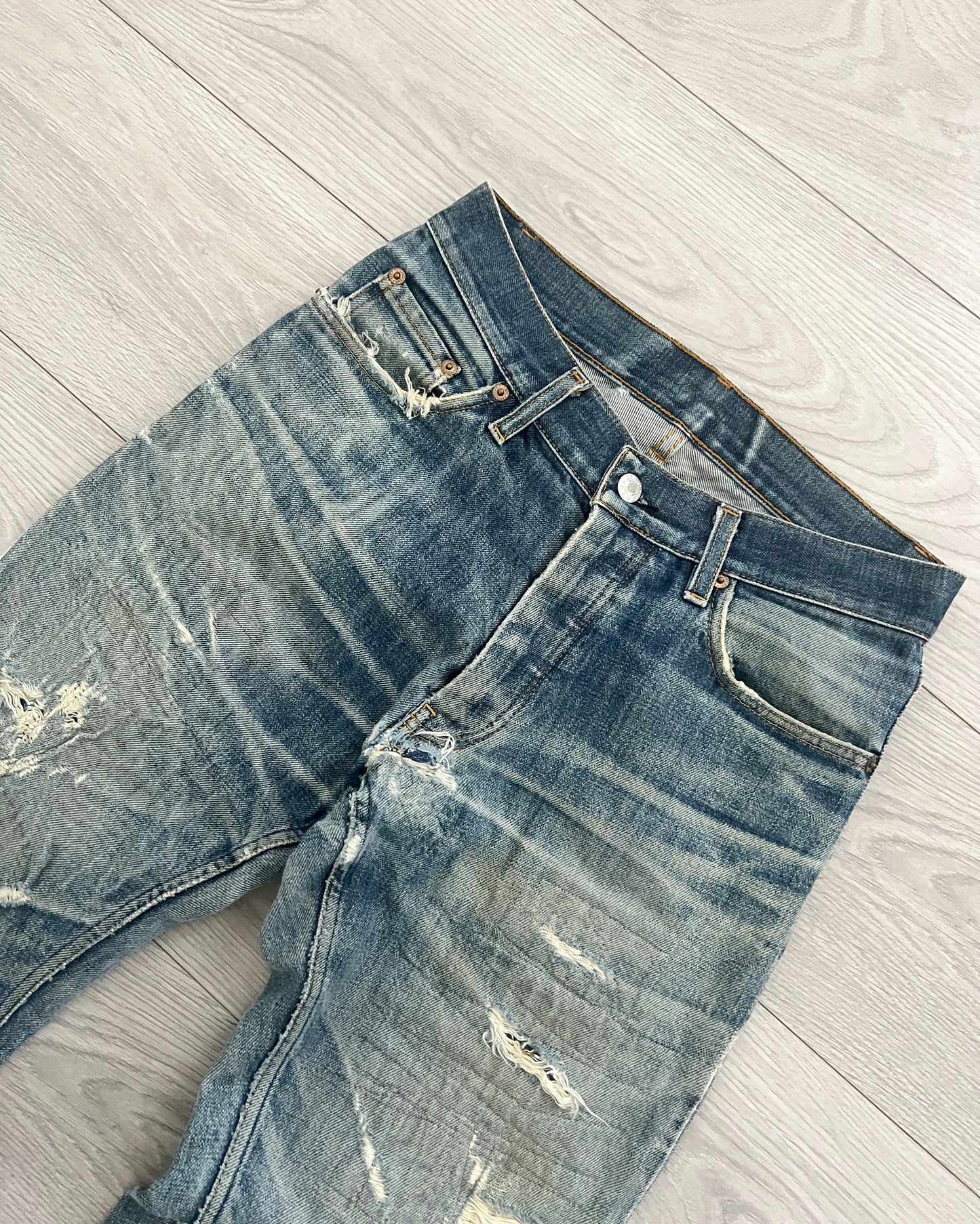 Helmut Lang 1998 Sashiko Boro Repair Denim Jeans - Size 30